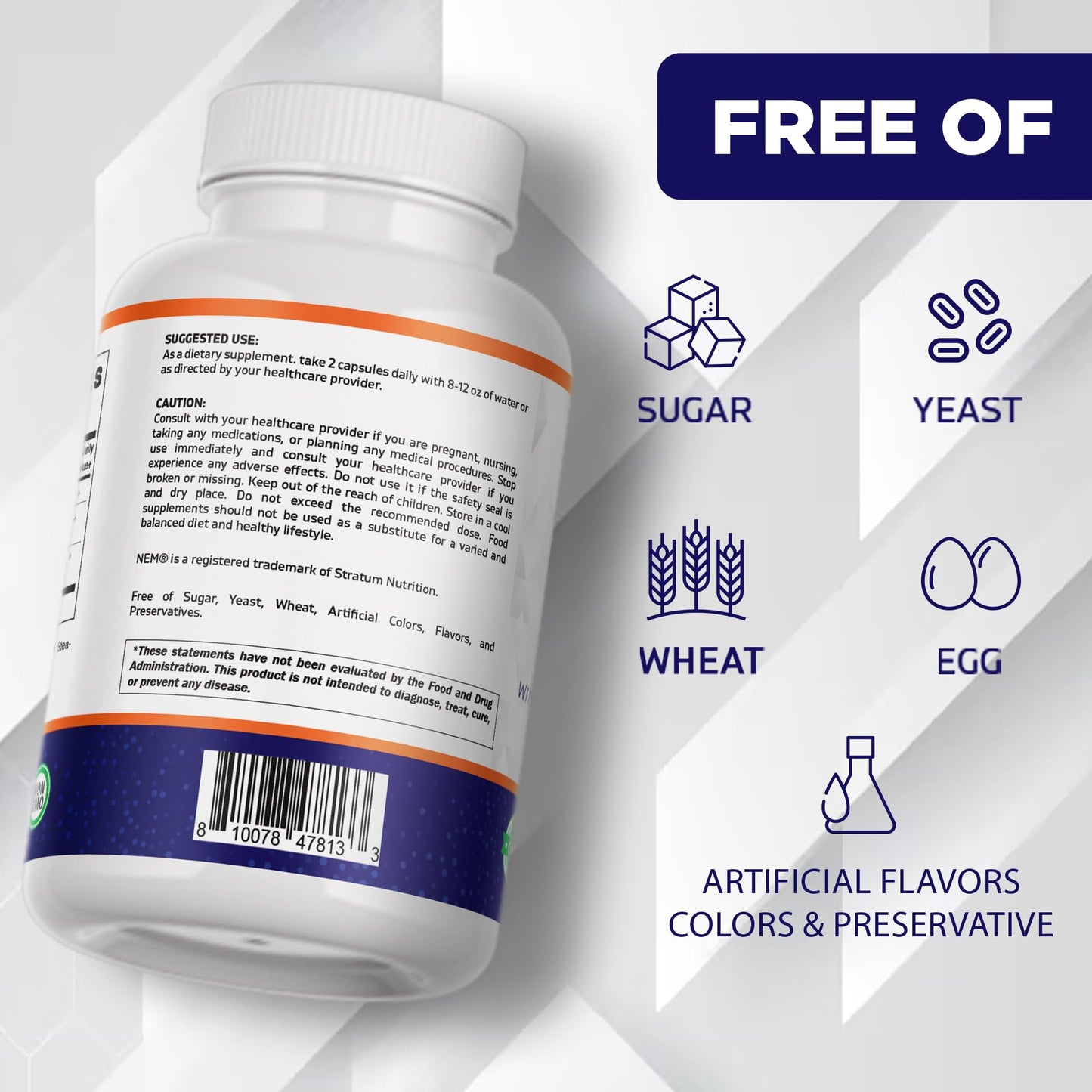 Vitamatic Eggshell Membrane (NEM) with Turmeric Extract 1000 mg Capsules, 120 Count