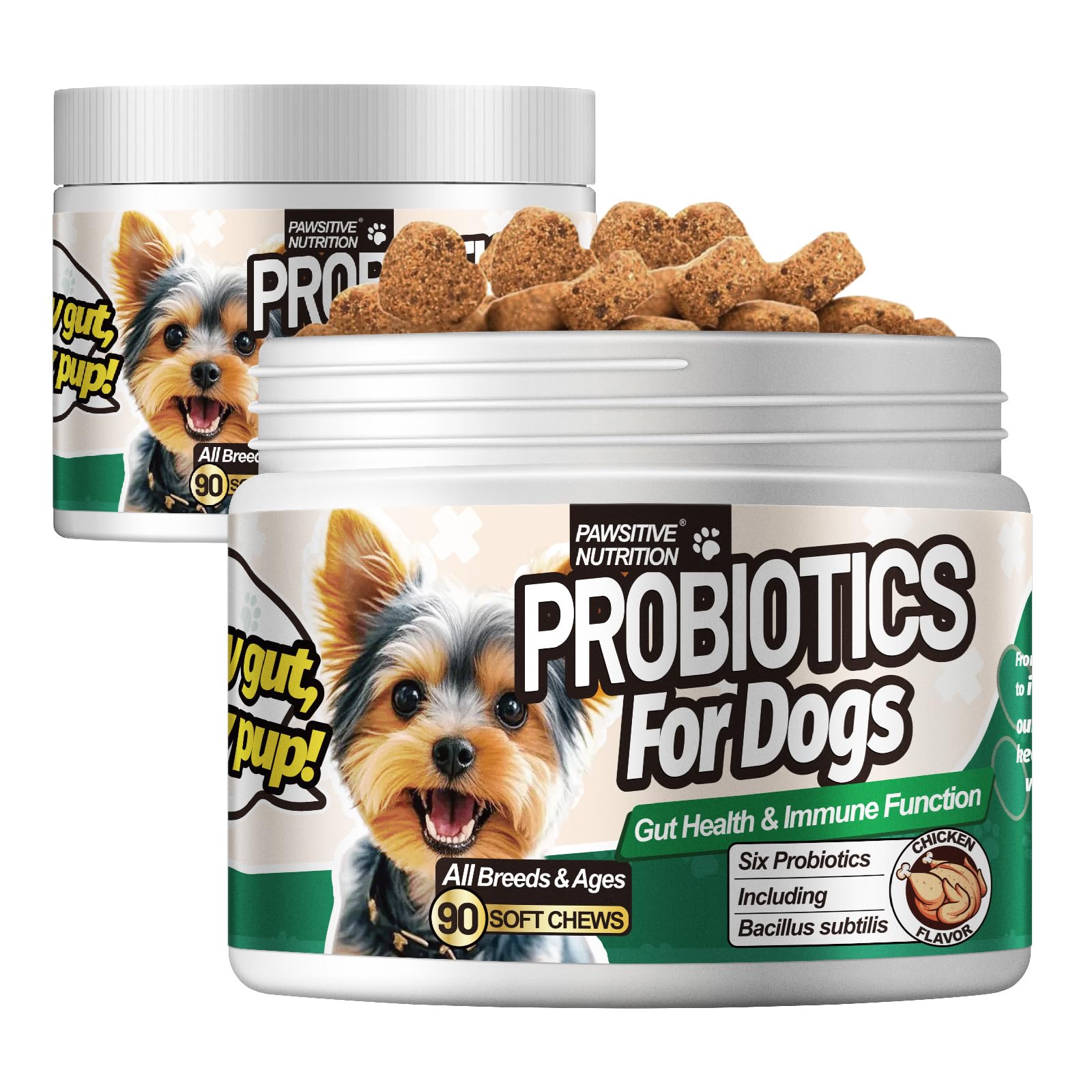 MEGNETA Probiotic Supplement for All Dogs Chewable 180 Chews