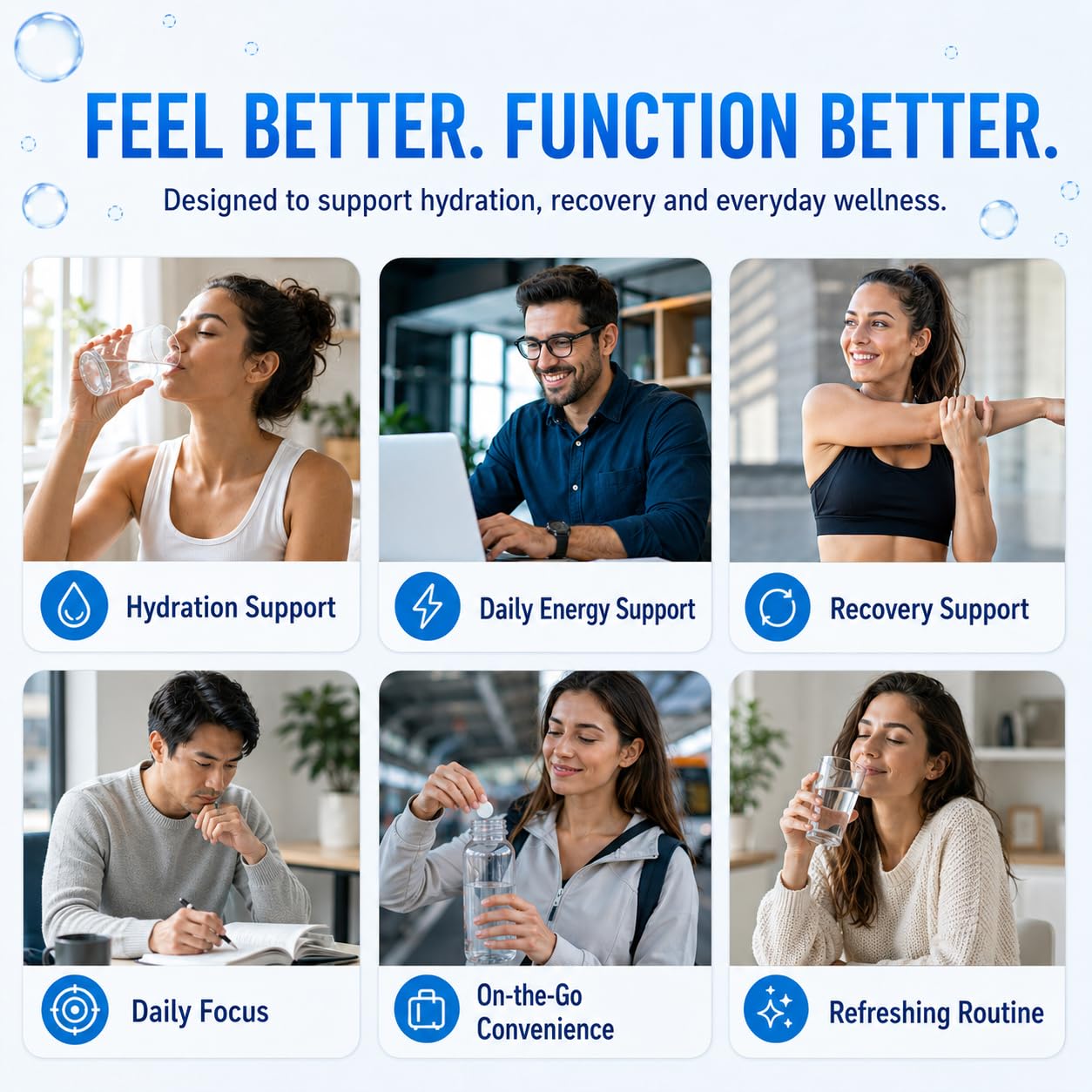 DVO H2 Hydrogen Water Tablets – Electrolytes & Magnesium Supplement, Fast Dissolve Hydration with Molecular Hydrogen, Antioxidants, Energy & Recovery Support – Sugar-Free, Vegan, 45 Tablets