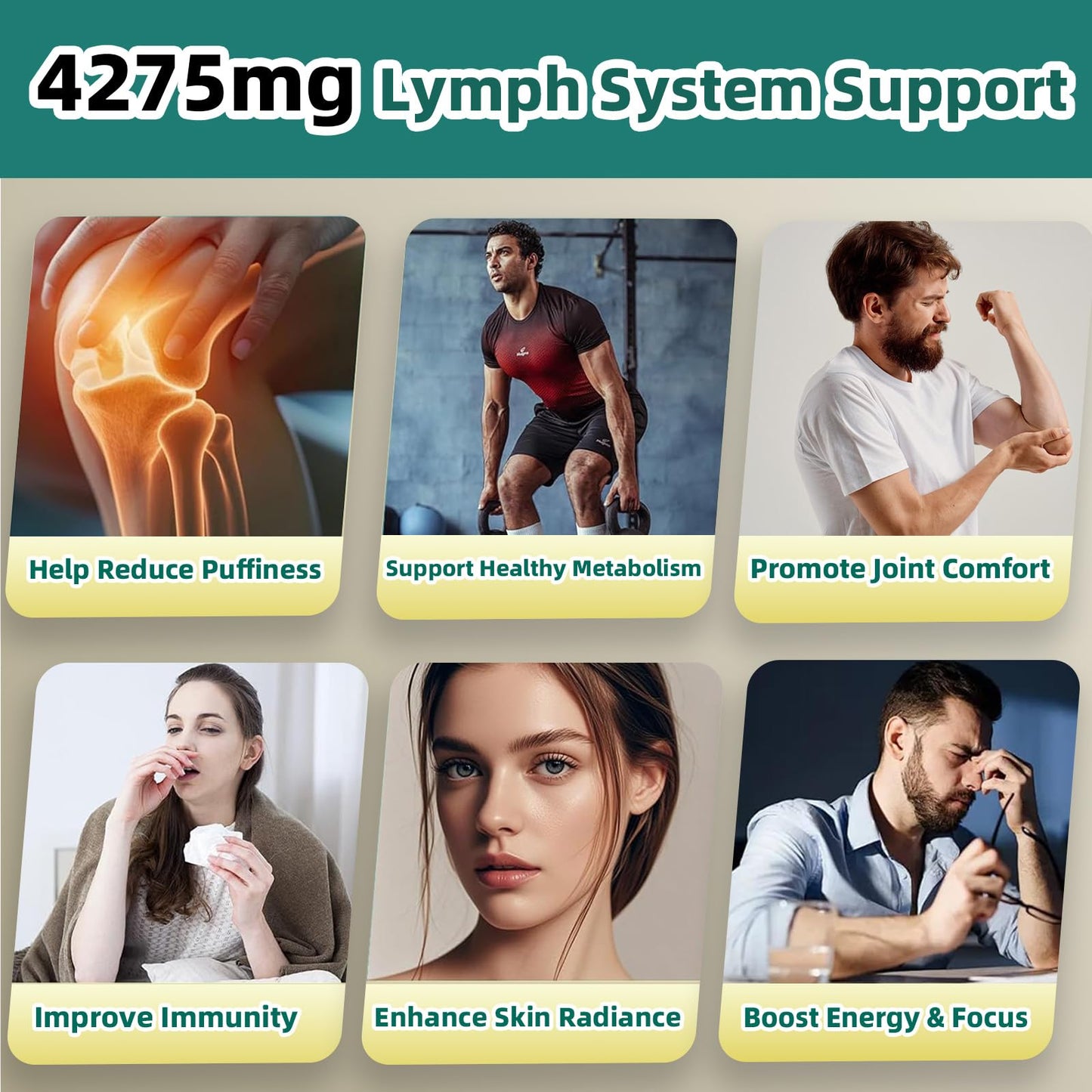 Skiseoy Lymphatic Drainage Supplements 4275mg Lymph System Support Herbal Blend with Echinacea, Dandelion & Burdock Root Softgel 300 Count