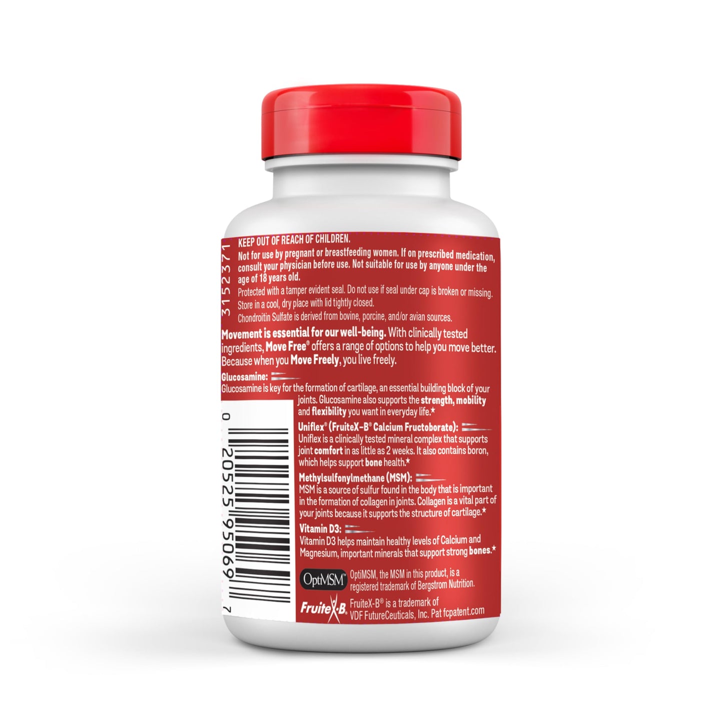 Move Free Advanced Glucosamine Chondroitin MSM + Vitamin D3 Joint Support Supplement, Tablet, 360 Tablets