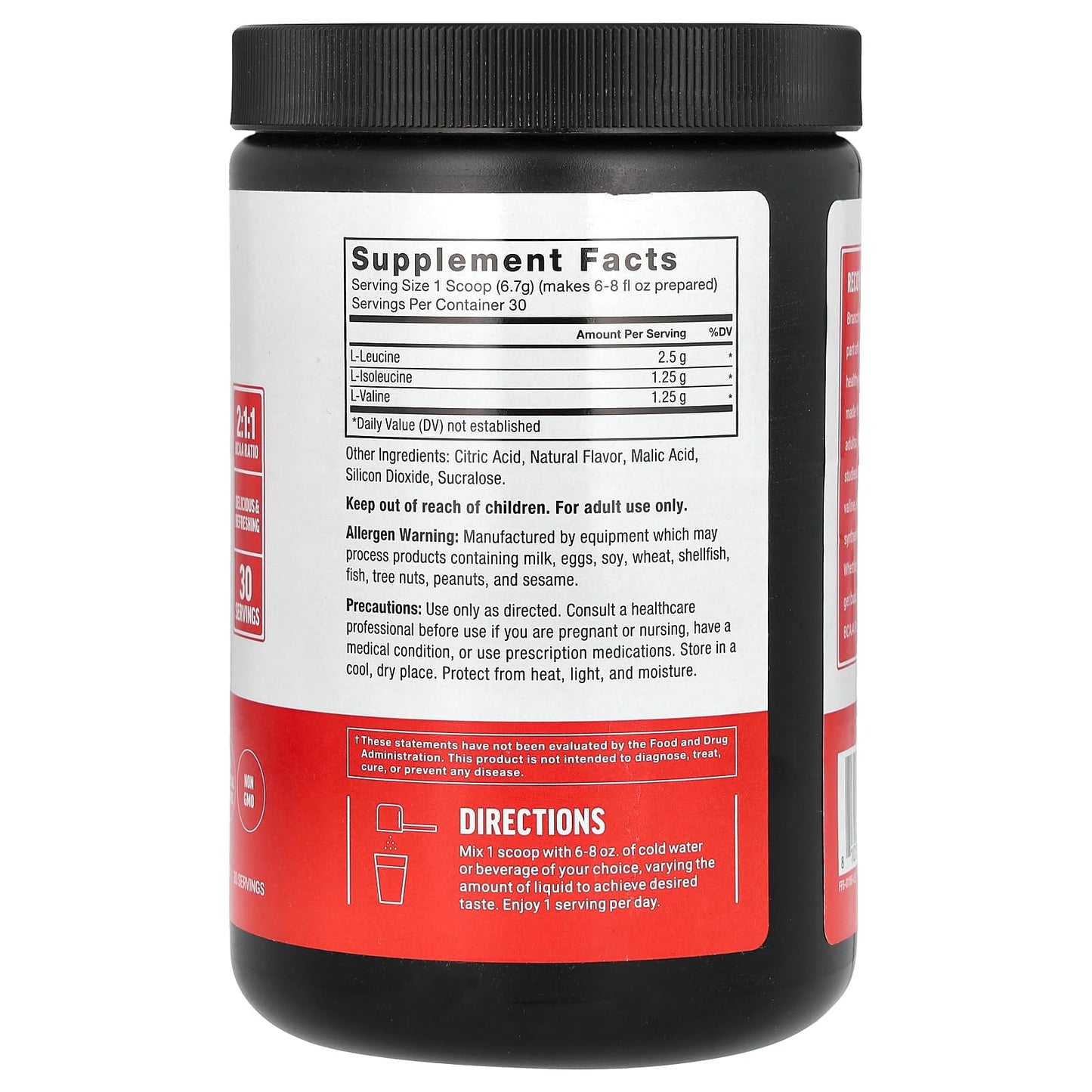 Force Factor BCAA Amino Acids Supplement 2:1:1 Powder 7.1 oz