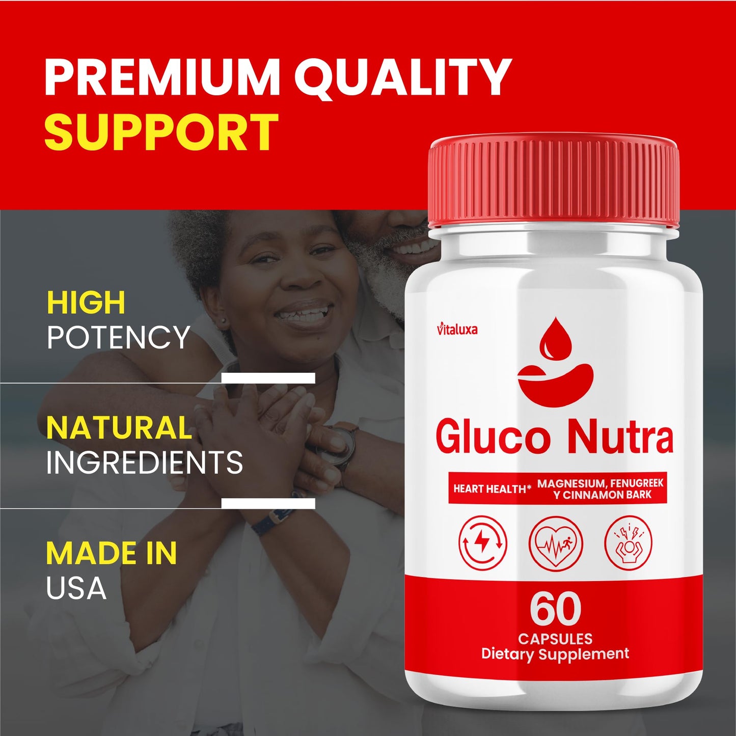 Vitaluxa Gluco Nutra Capsules 300 Capsules