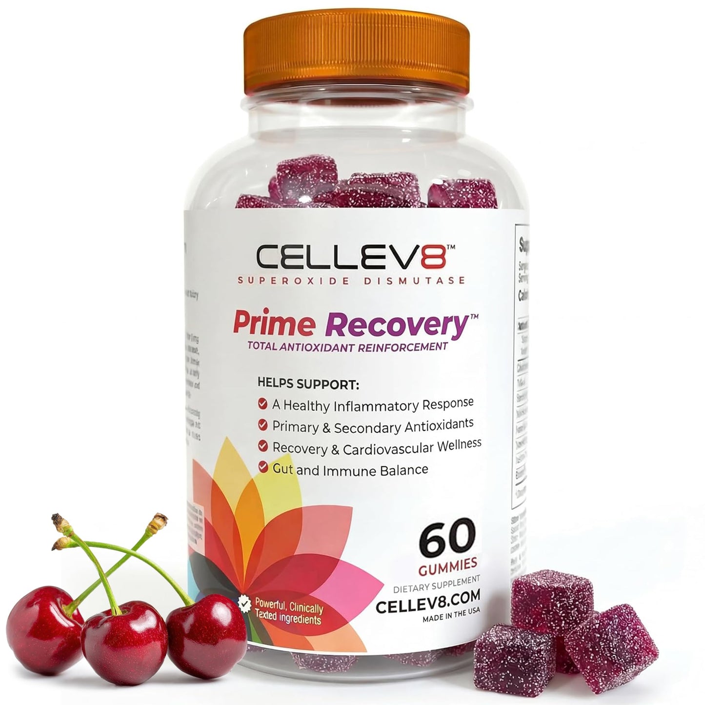 Cellev8 Prime Recovery Joint & Muscle Recovery Gummies, 60 Count