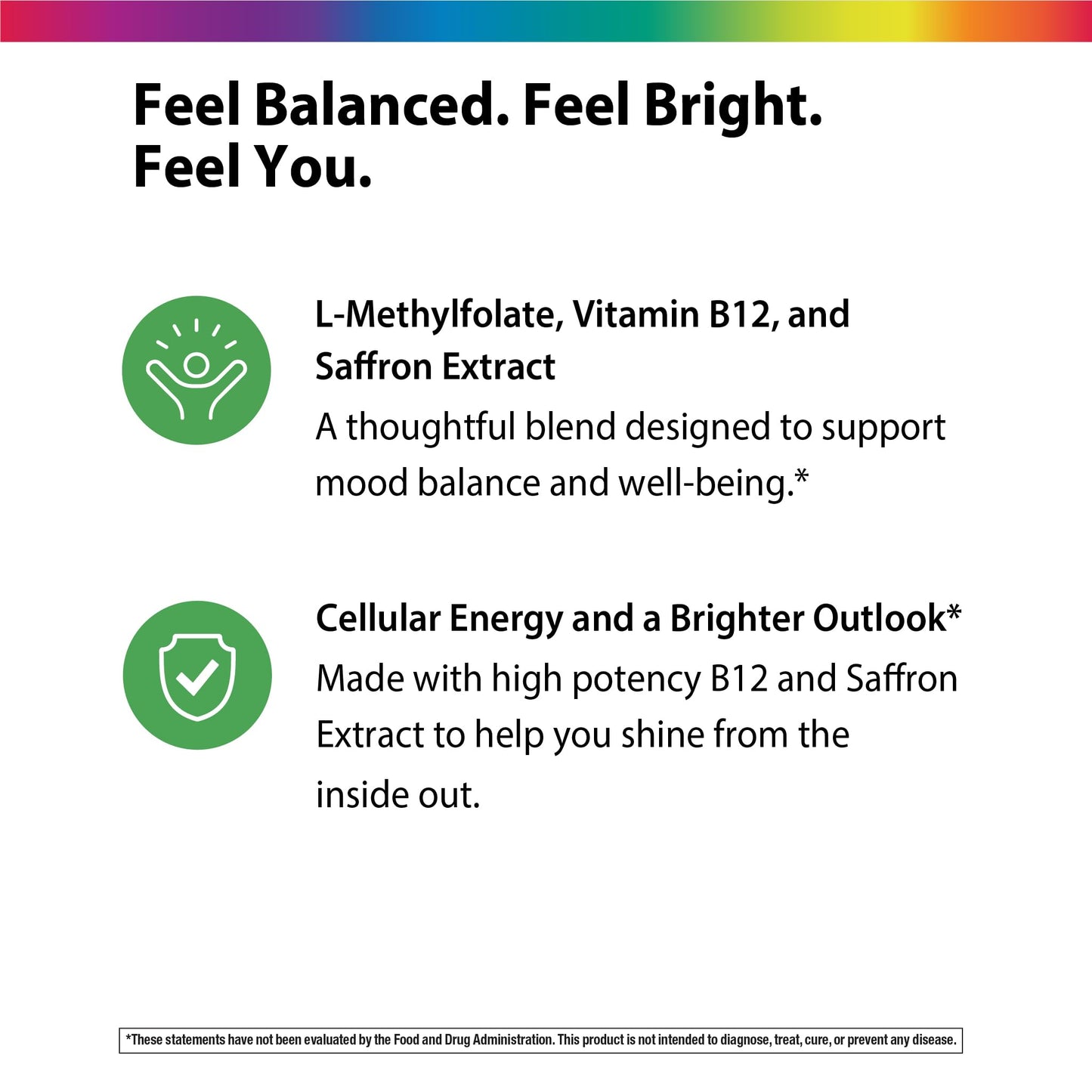 Rainbow Light L-Methylfolate 15 mg with Methyl B12, 60 Capsules