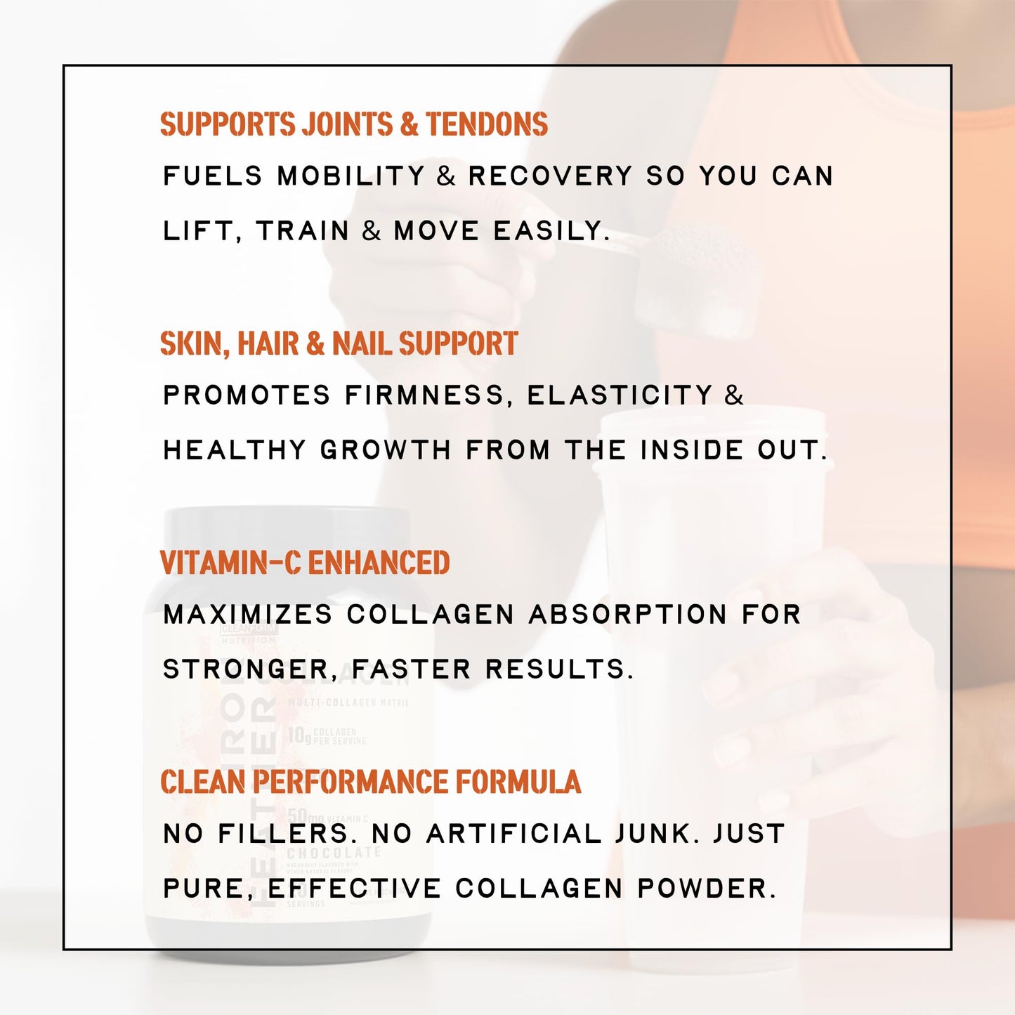 CleanForm Nutrition Iron Feather Collagen Powder 10.32 oz