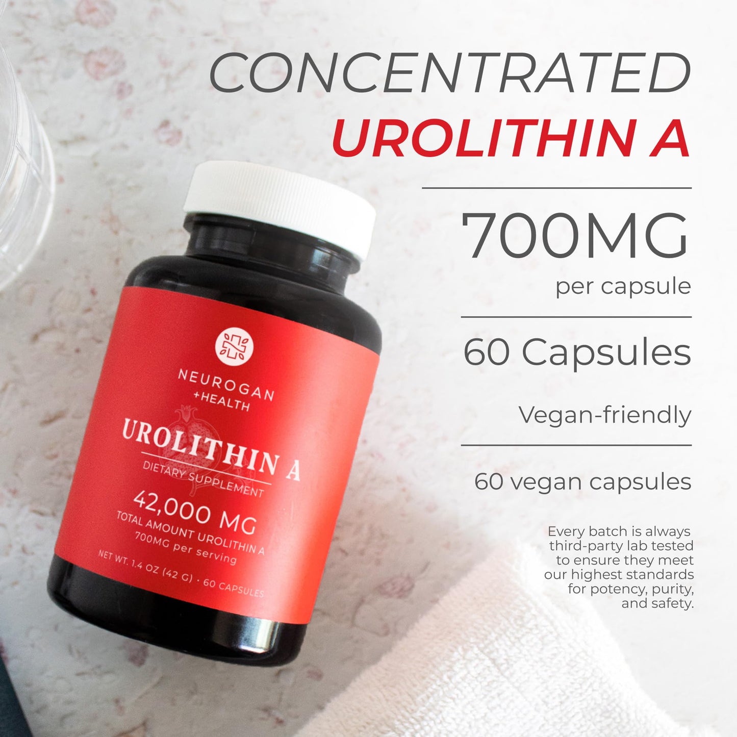 Neurogan Urolithin A Supplement Capsules 700mg, 60 Count