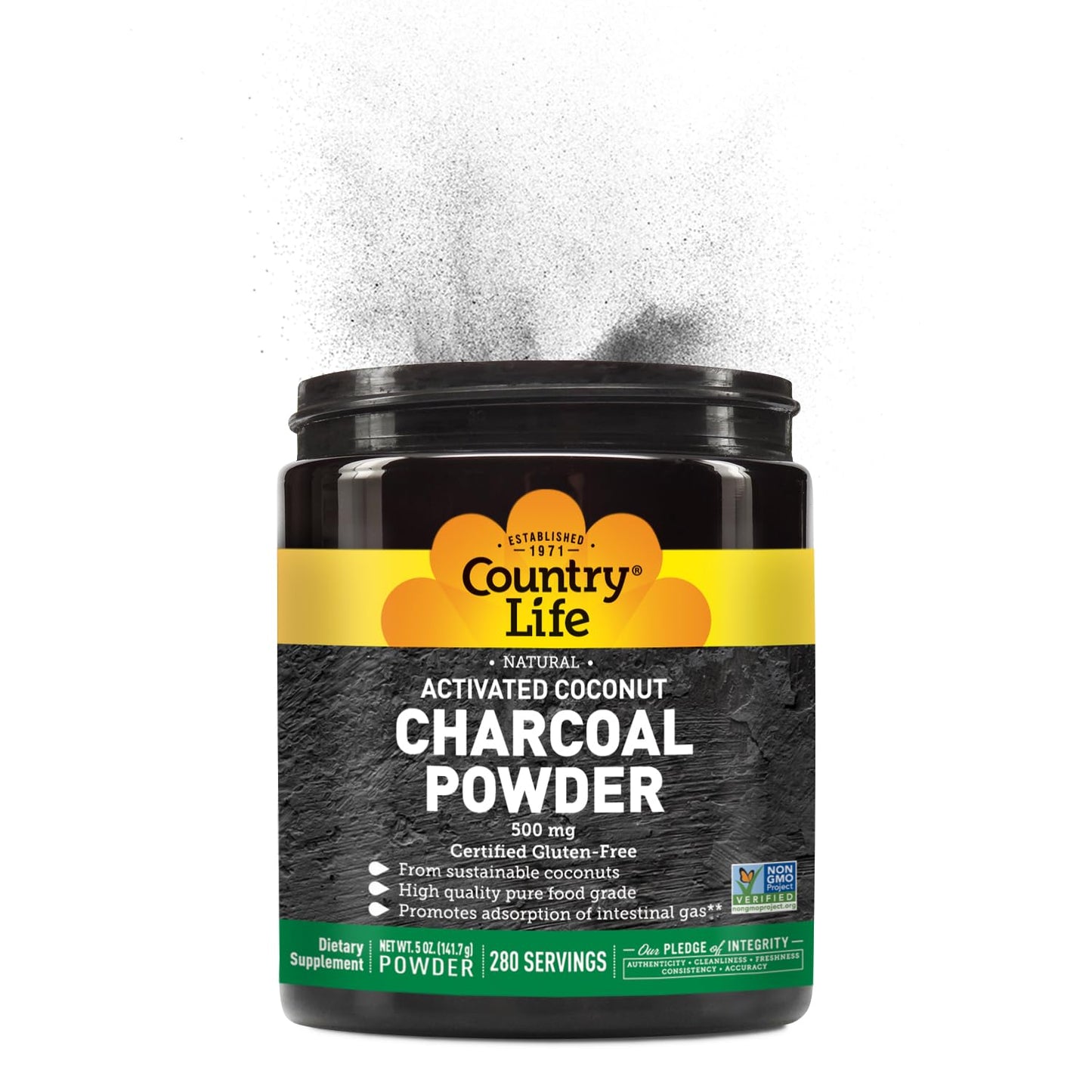 Country Life Activated Coconut Charcoal Powder 5 oz