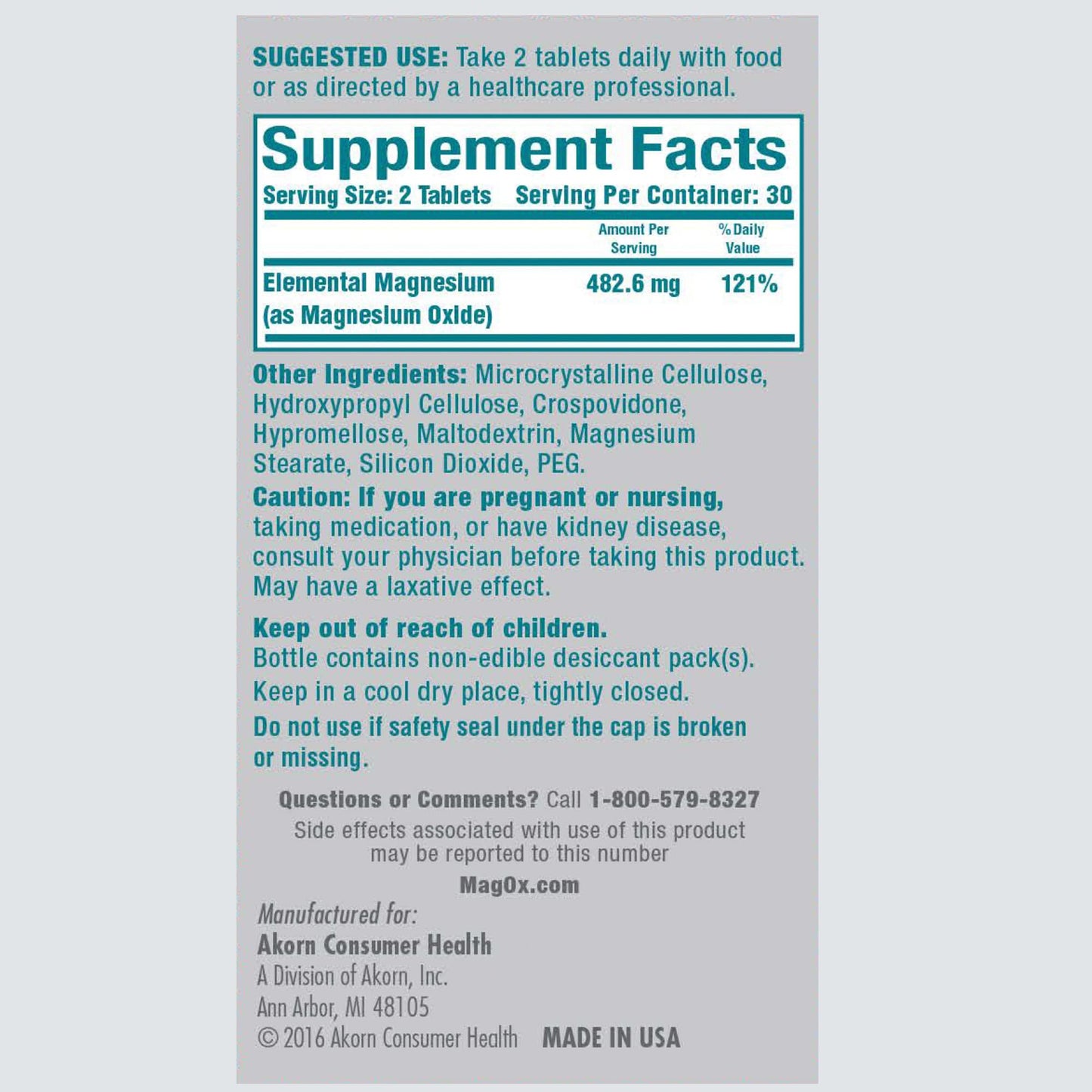 Mag-Ox 400 Magnesium Supplement, 360 Tablets
