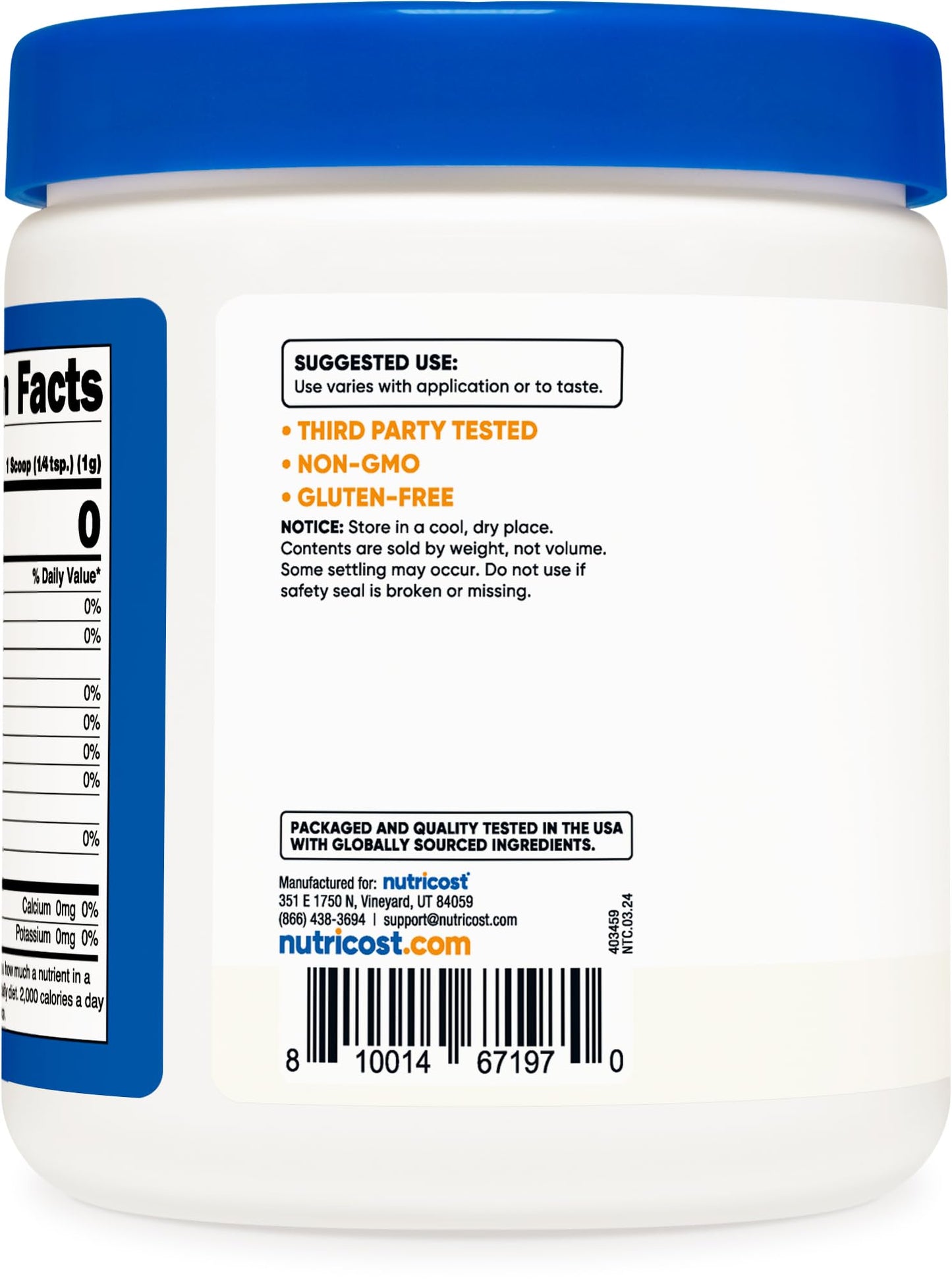 Nutricost Malic Acid Powder 454 Grams