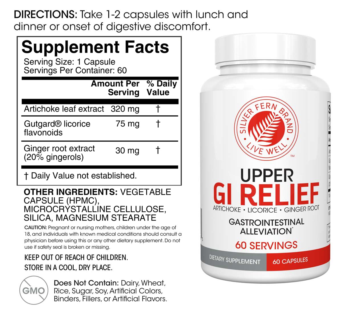 Silver Fern GI Relief Capsules, 60 Count (Pack of 2)