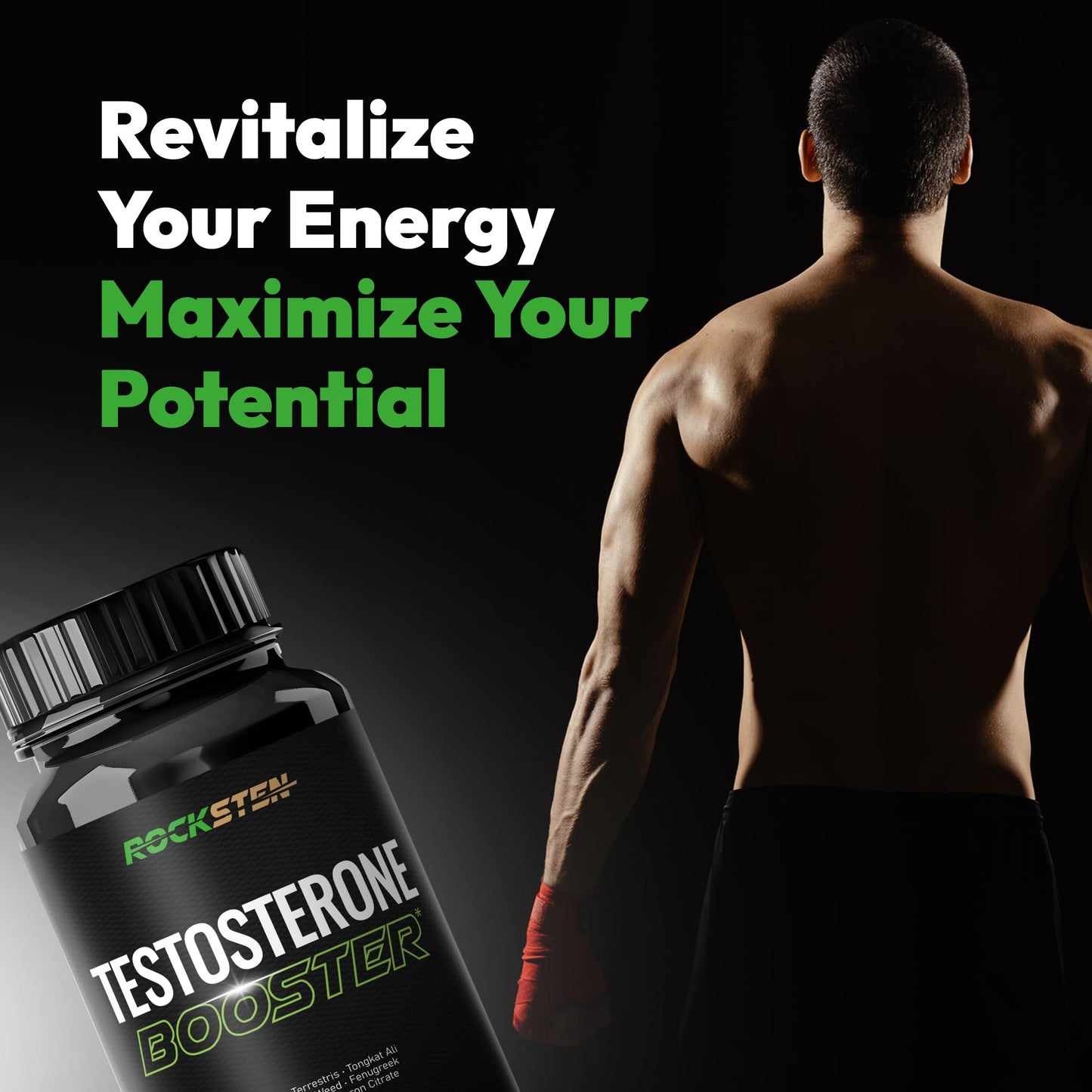 RockSten Testosterone Booster Capsules 120 Count