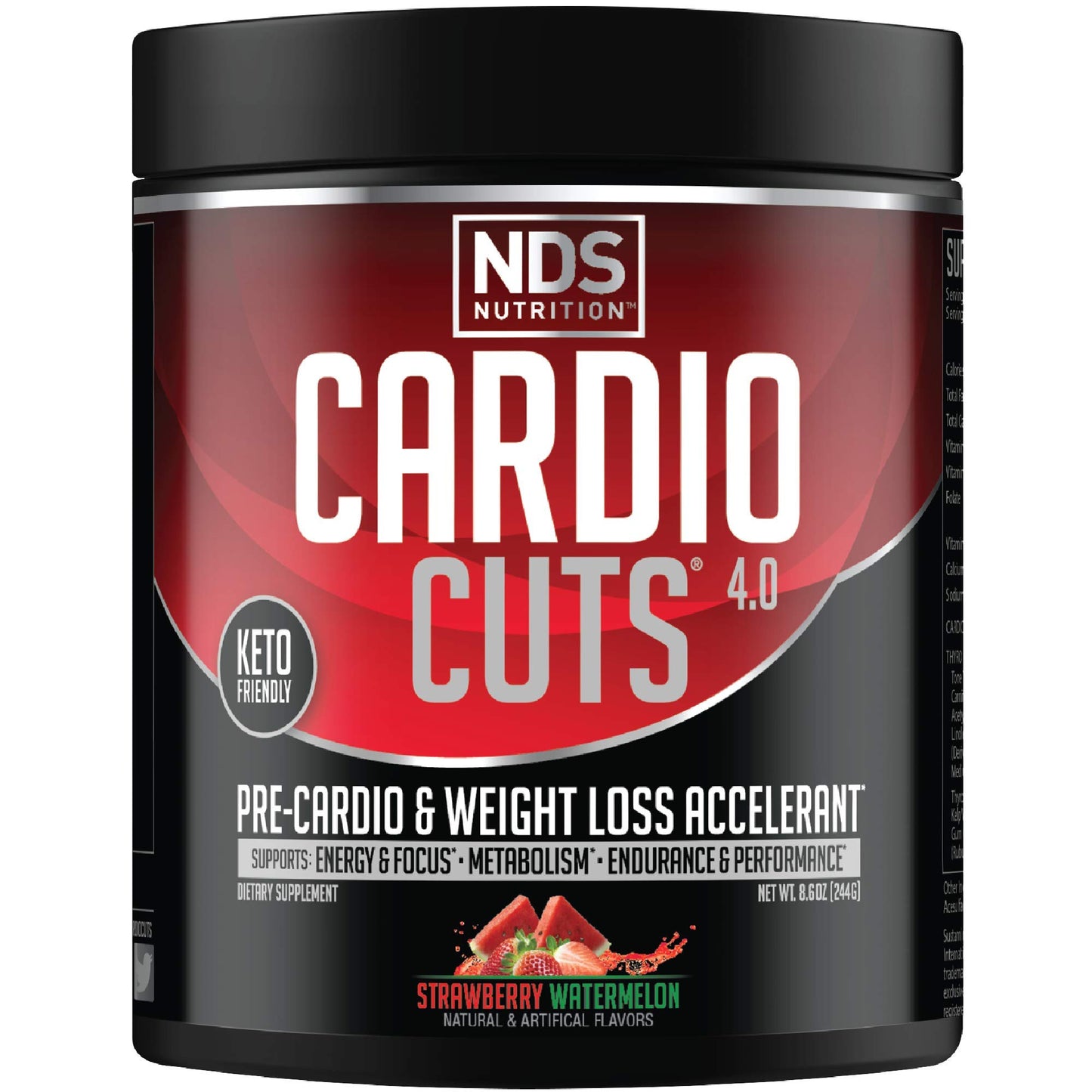 Cardio Cuts NDS Nutrition 4.0 Powder Strawberry Watermelon Flavor, 8.6 Ounce