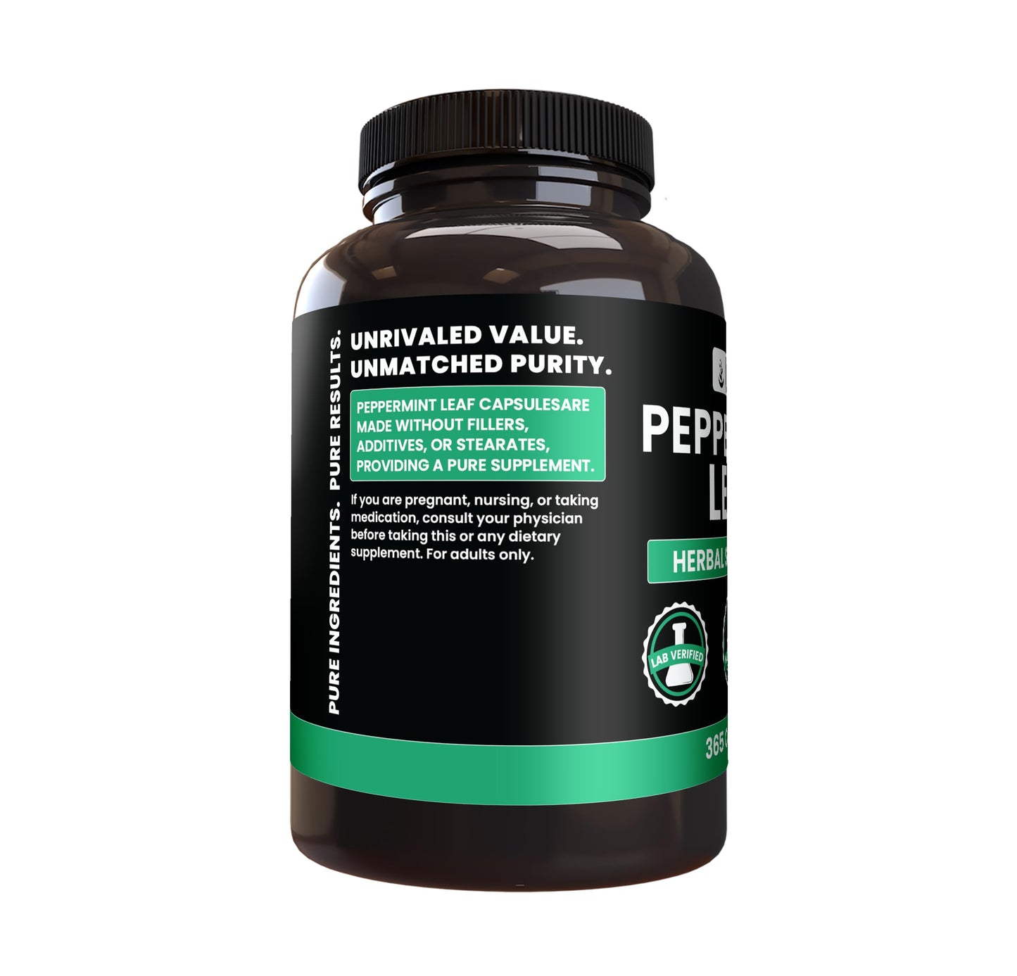 PURE ORIGINAL INGREDIENTS Peppermint Leaf Capsules 365