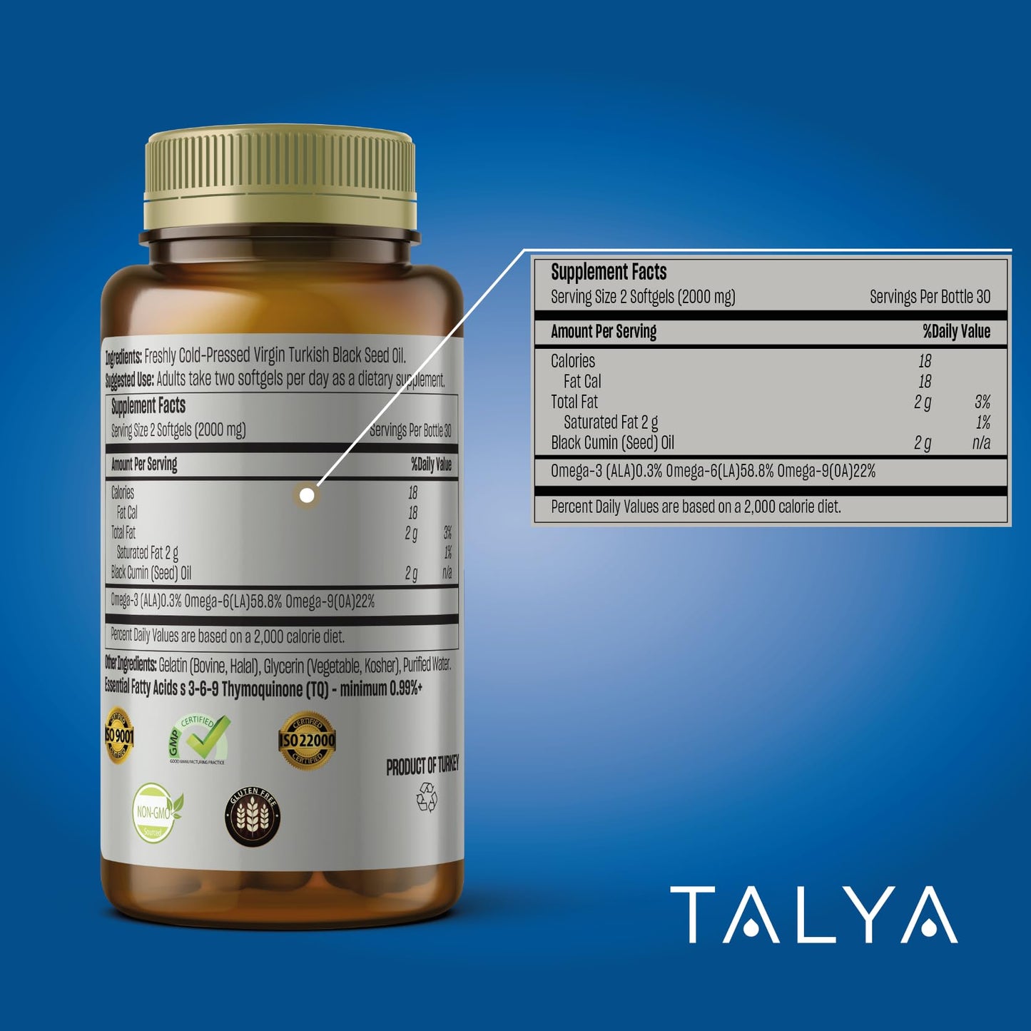 TALYA Black Seed Oil Capsule 60 Count