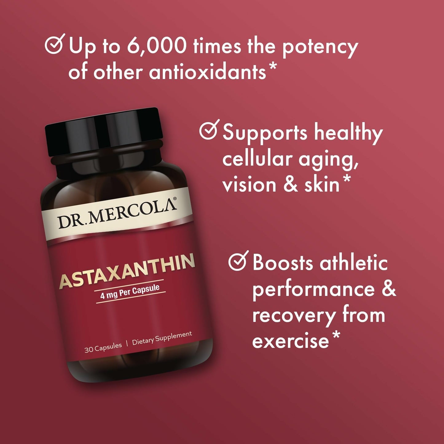 Dr. Mercola Organic Astaxanthin 4 mg Capsules 30 Count