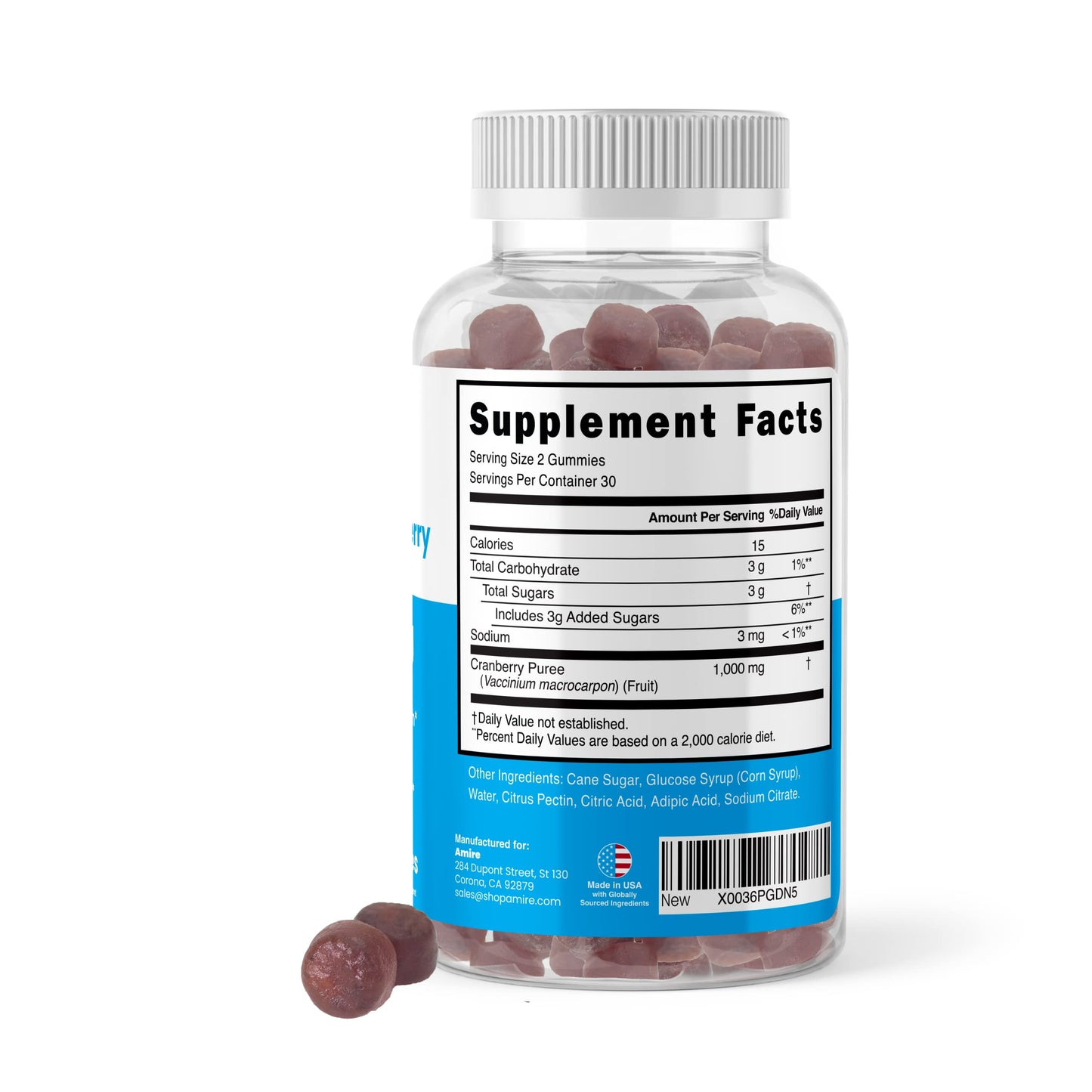Amire Super Cranberry Gummies, 240
