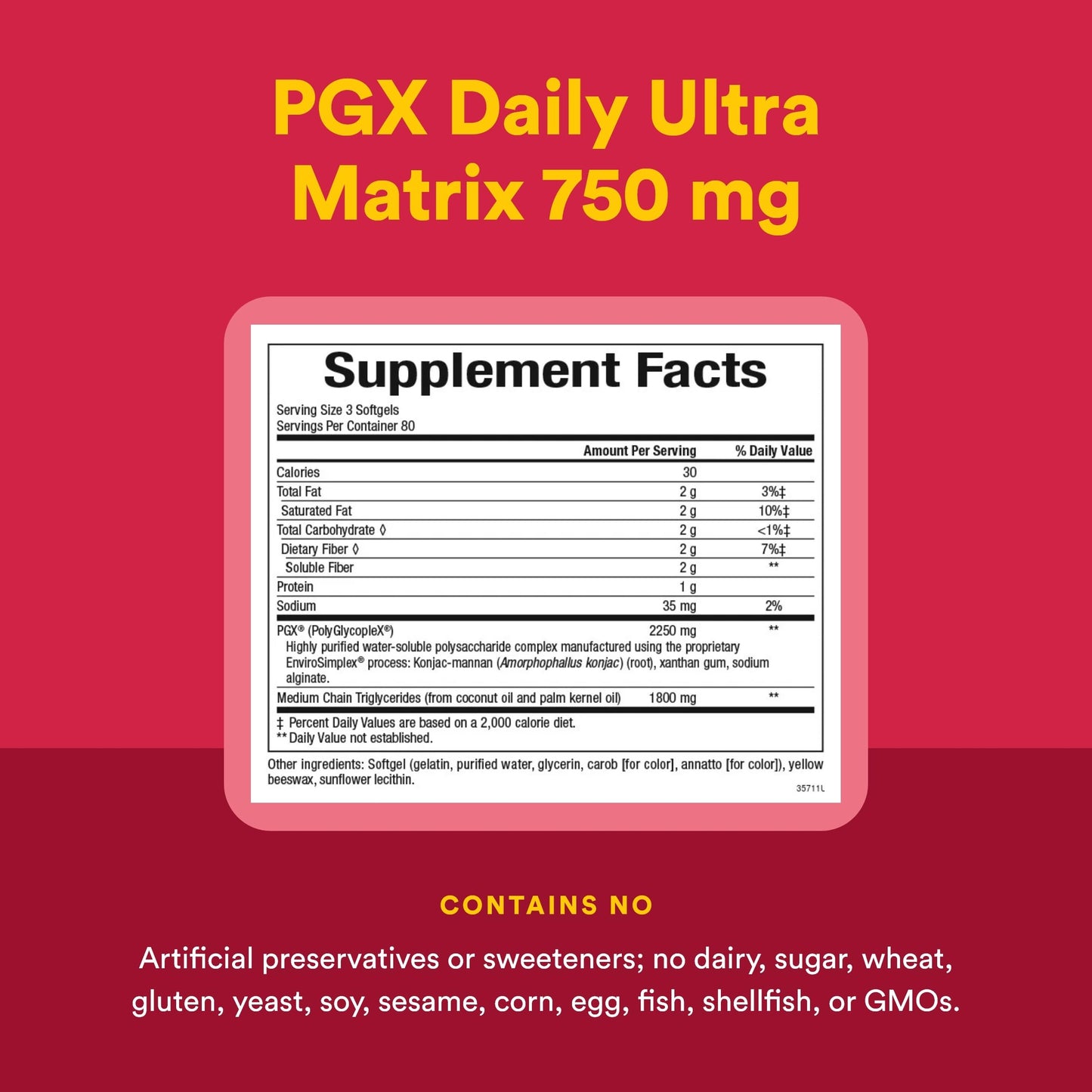 Natural Factors PGX Daily Ultra Matrix, Weight Management Support with MCT Oil Softgel 240