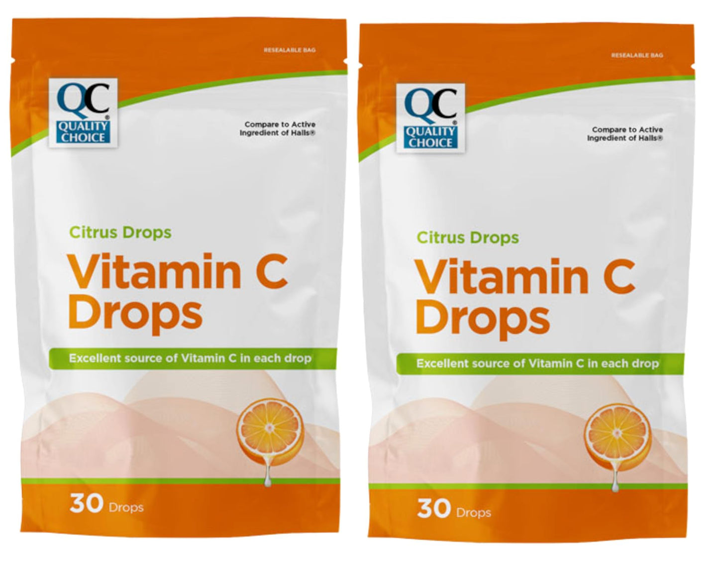 Quality Choice Citrus Drops Vitamin C Tablets, 2 Pack