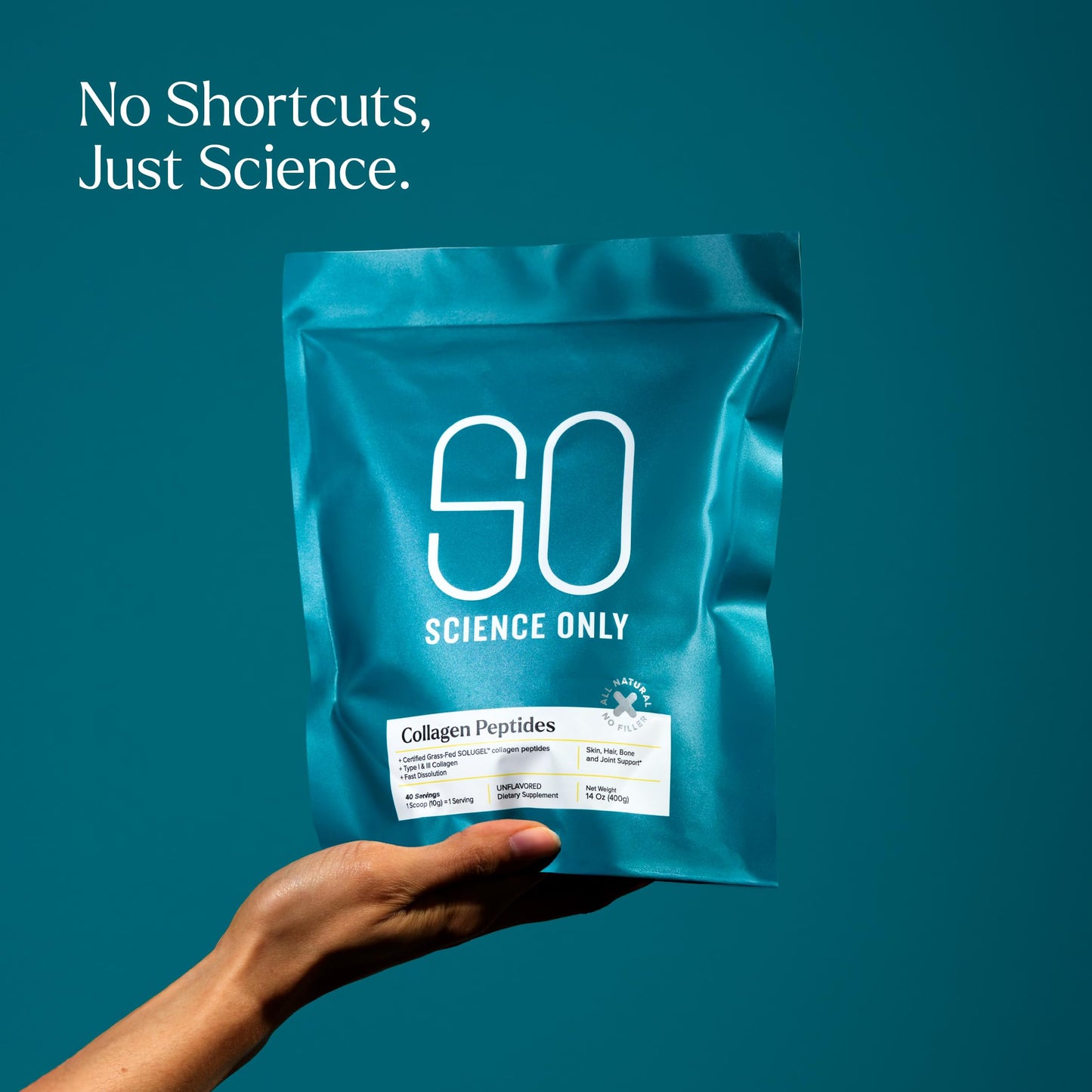 SO Science Only Certified Grass-Fed Collagen Peptides Powder, 14 oz