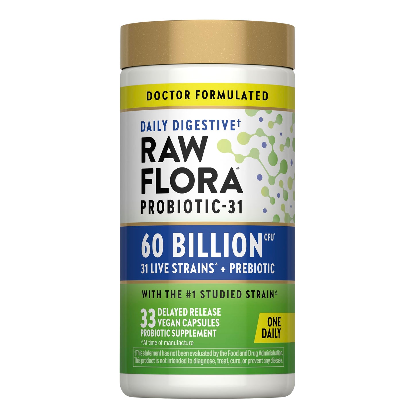 Nature's Truth Raw Flora Probiotic with Prebiotics Capsule 33 Count