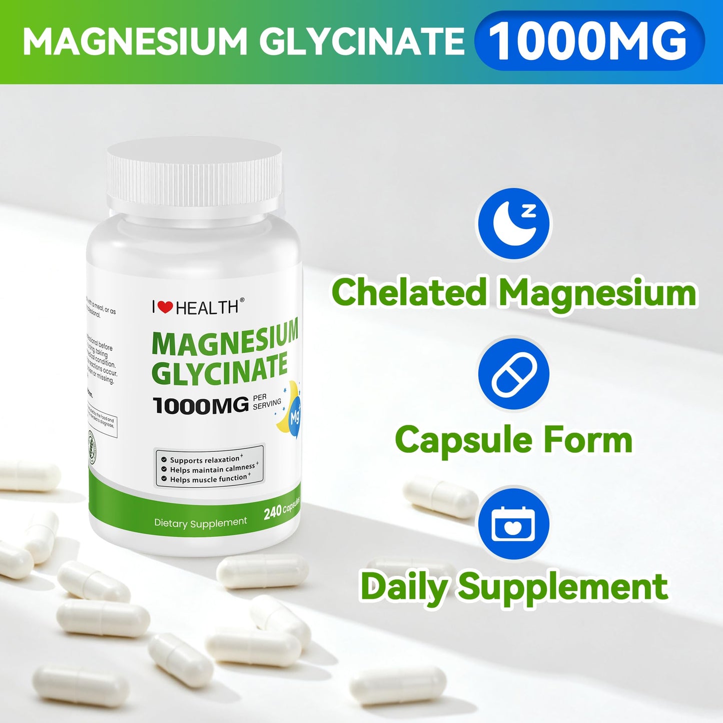I LOVE HEALTH Magnesium Glycinate Capsule 240 Capsules