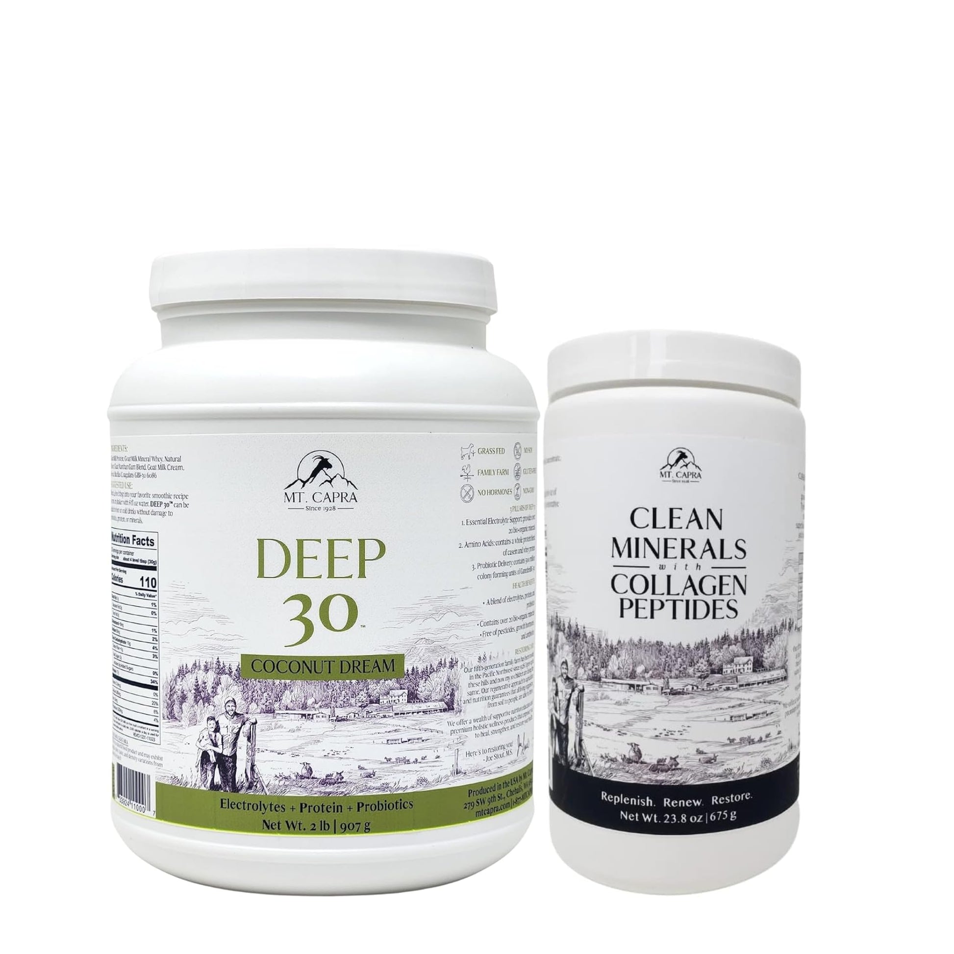 Mt. Capra Deep 30 Coconut + Clean Minerals with Collagen Peptides Powder 55.8