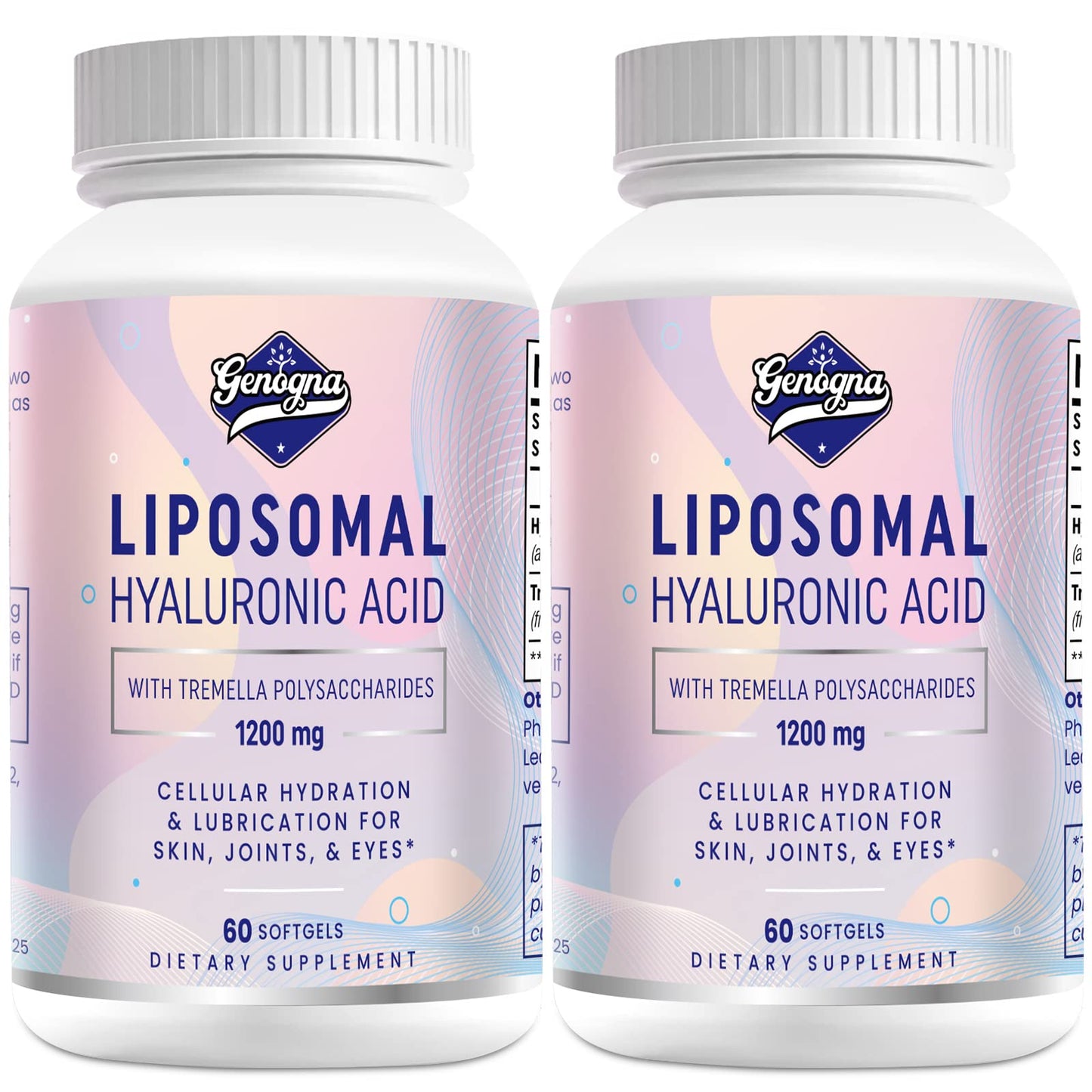 Genogna Liposomal Hyaluronic Acid Softgels 1000mg with Tremella Polysaccharides, 120 Count