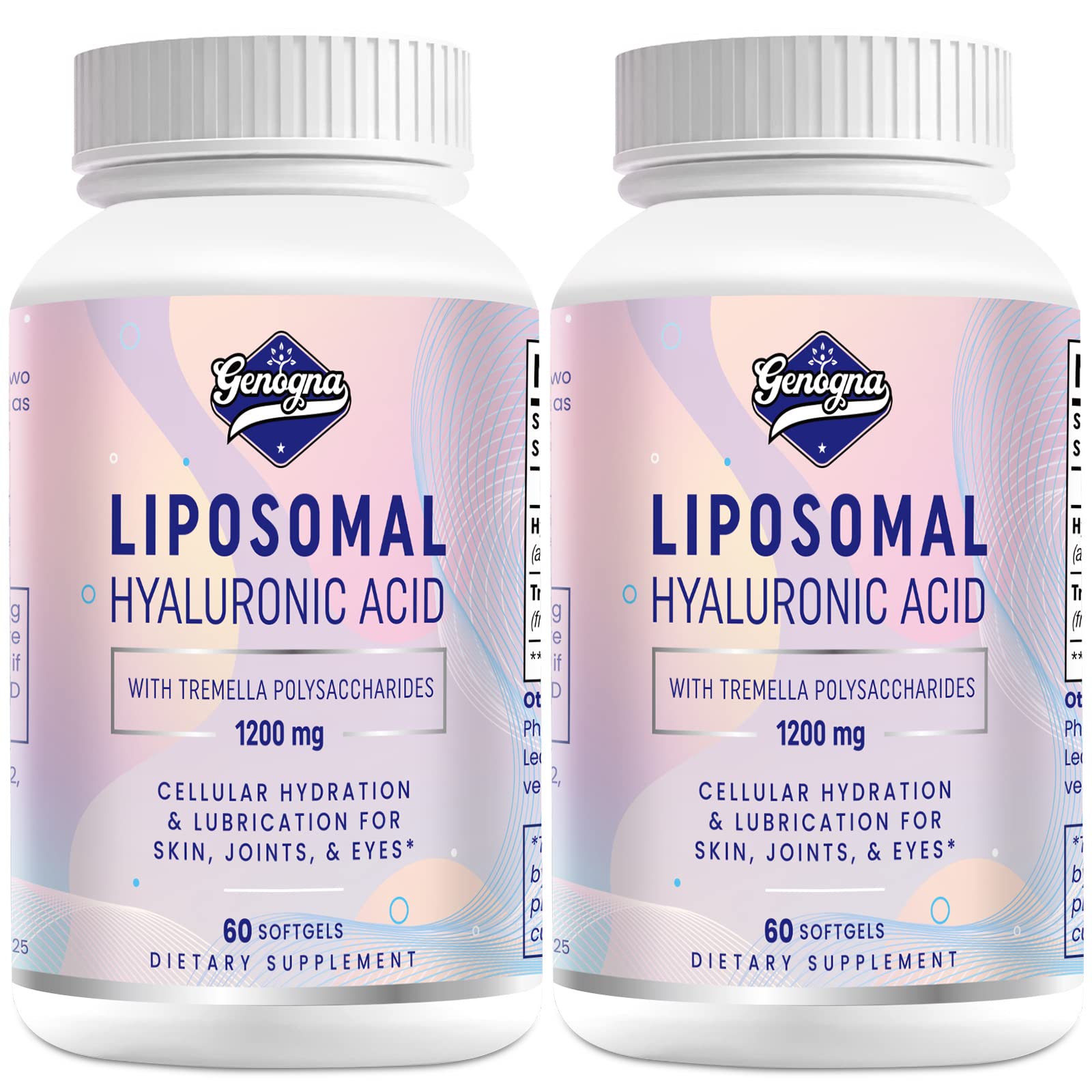 Genogna Liposomal Hyaluronic Acid Softgels 1000mg with Tremella Polysaccharides, 120 Count