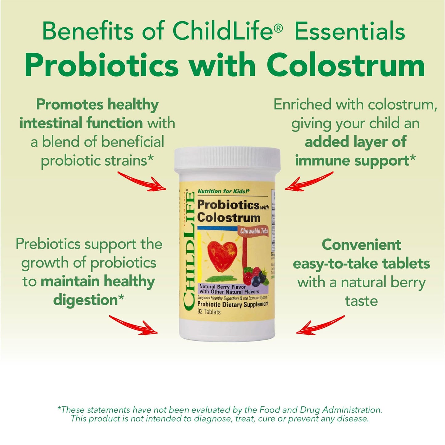 CHILDLIFE ESSENTIALS ChildBiotics with Colostrum Chewable 184