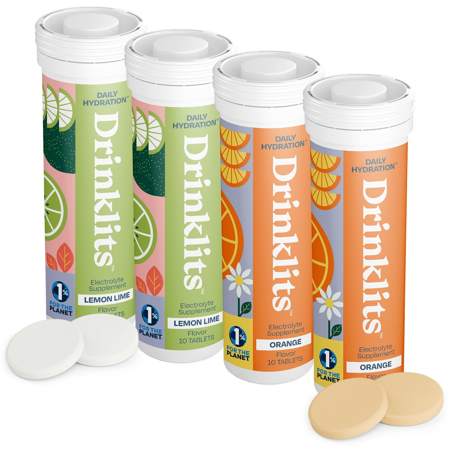 Drinklits Lemon-Lime & Orange Electrolyte Tablets 40-count