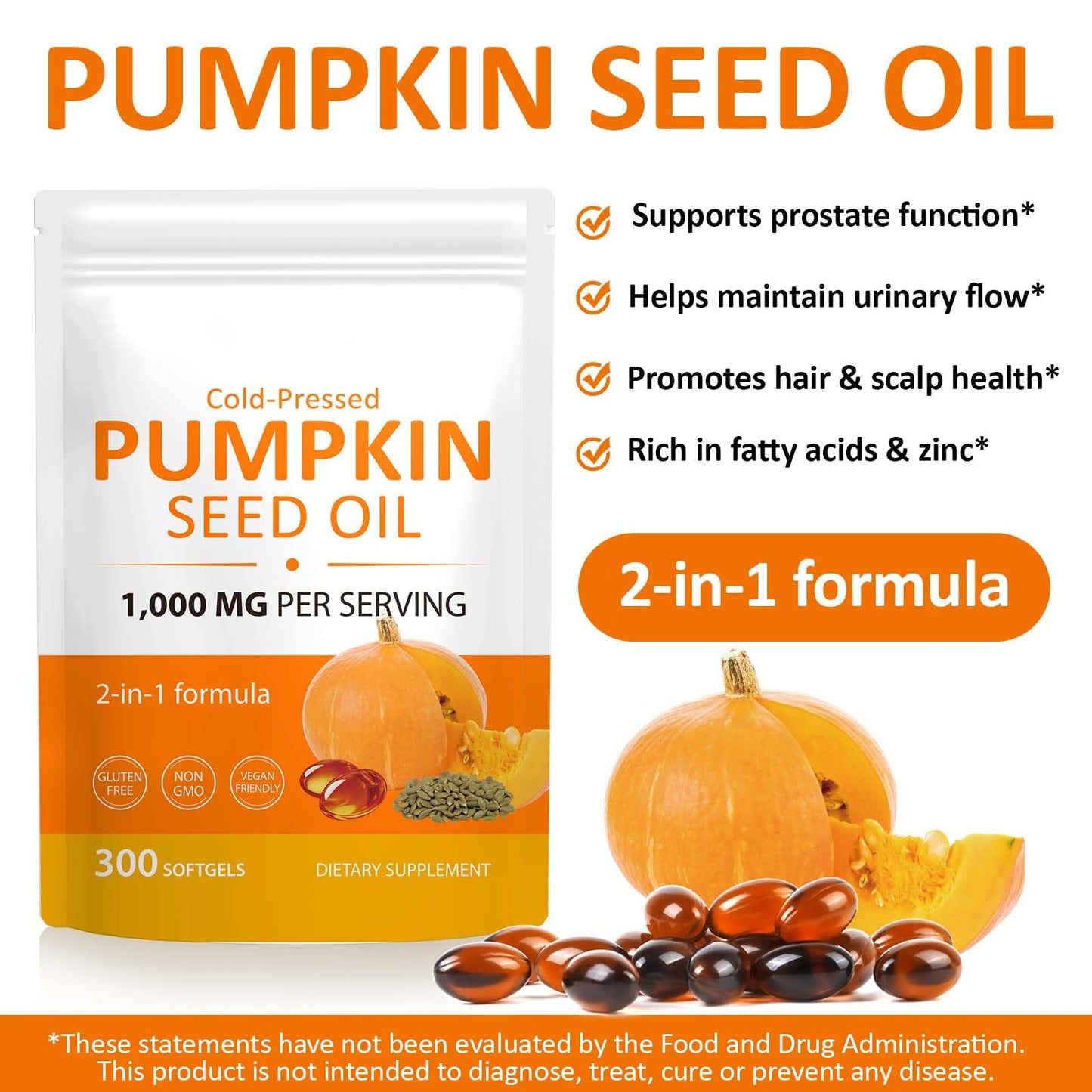 KITNOBLIS Pumpkin Seed Oil Softgels 300