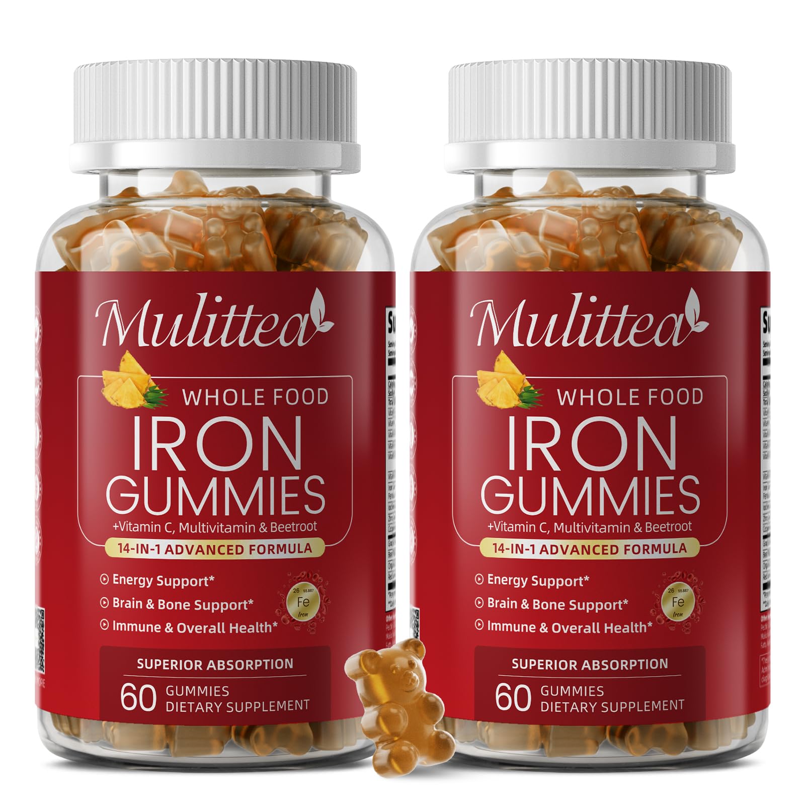 Mulittea Iron Gummies 120 Count