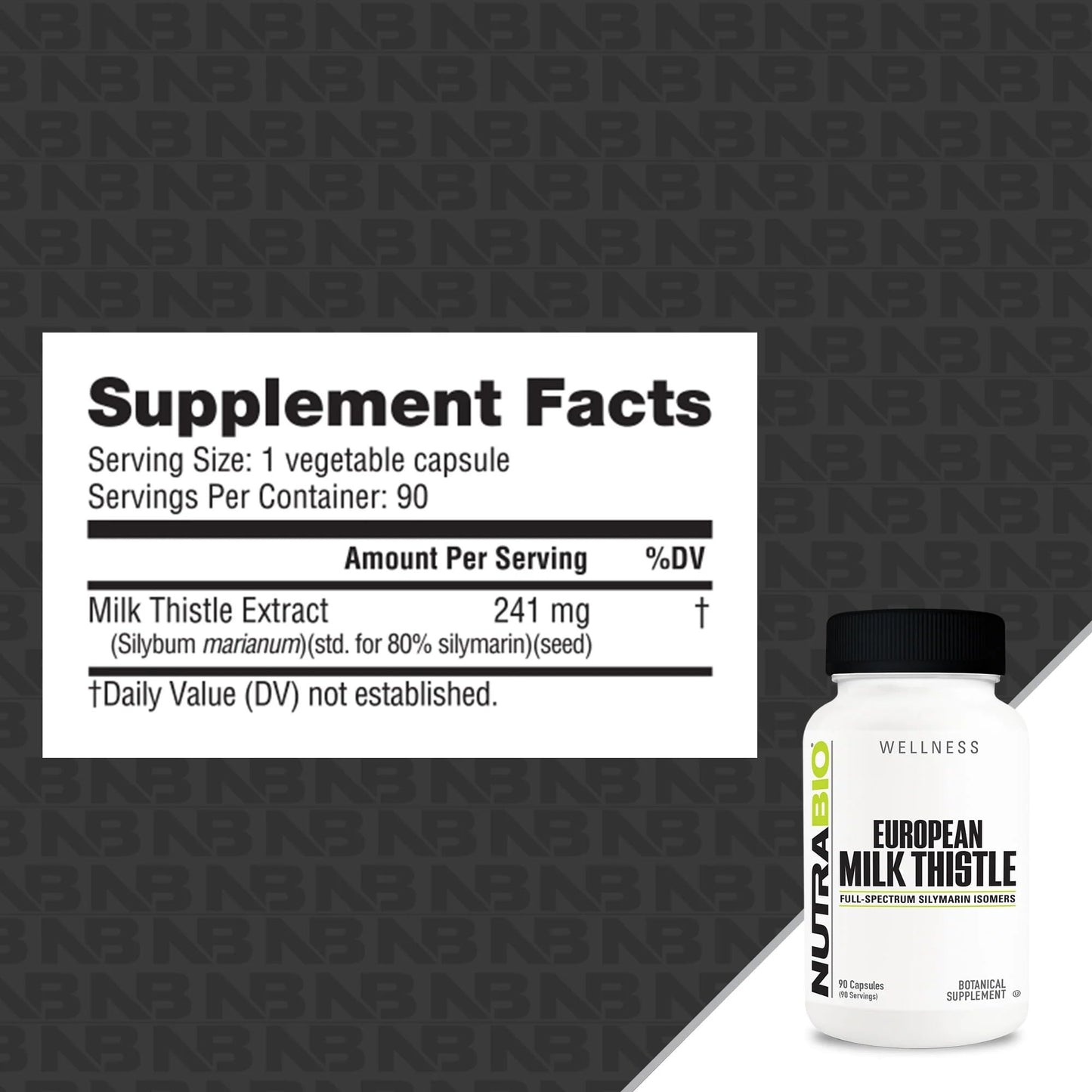 NutraBio European Milk Thistle Supplement Capsule, 90 Count