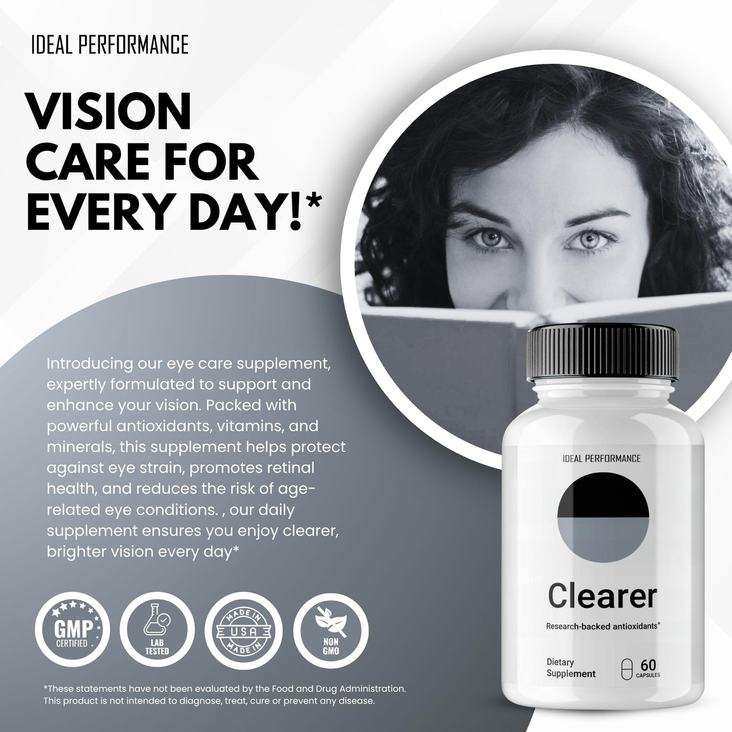 IDEAL PERFORMANCE Clearer Vision Support, 60 Capsules