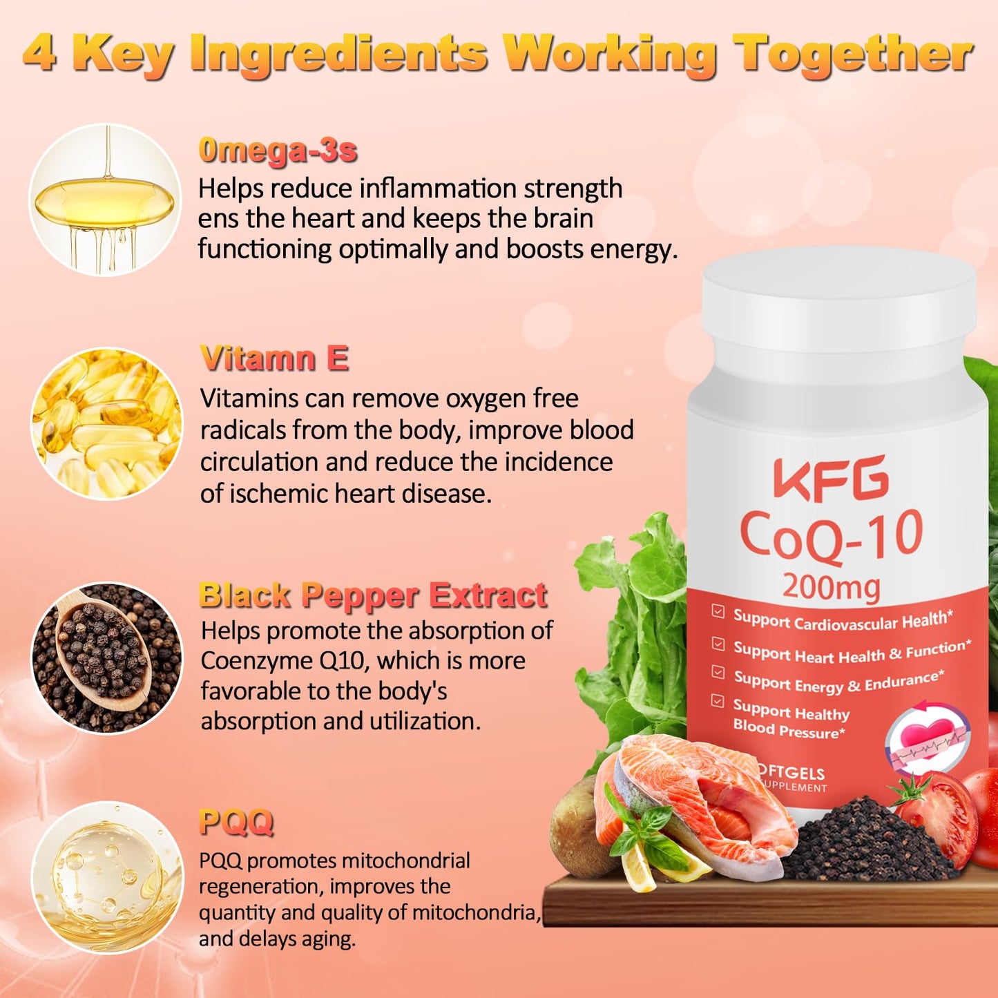 KFG CoQ10 200mg Softgel, 1 Count