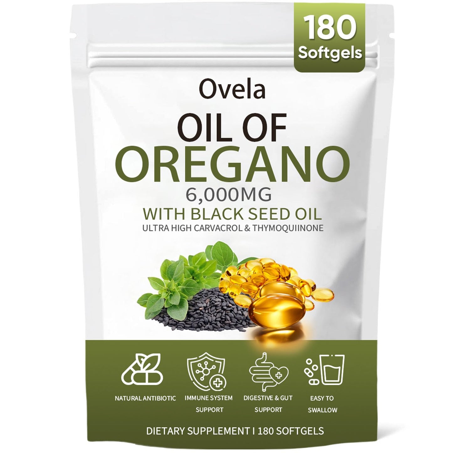 Ixarco Oil of Oregano with Black Seed Oil Softgels, 1 Count