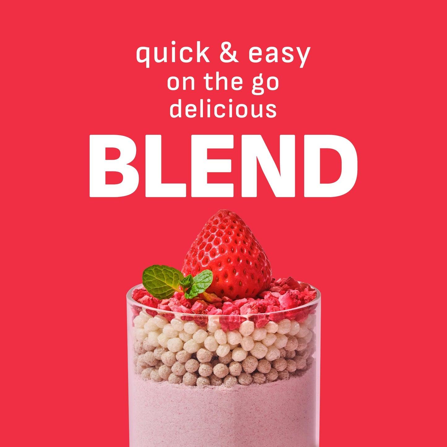 FLIMEAL Strawberry Protein Shake with Crunchy Protein Balls Protein Smoothie Powder 22.22 oz