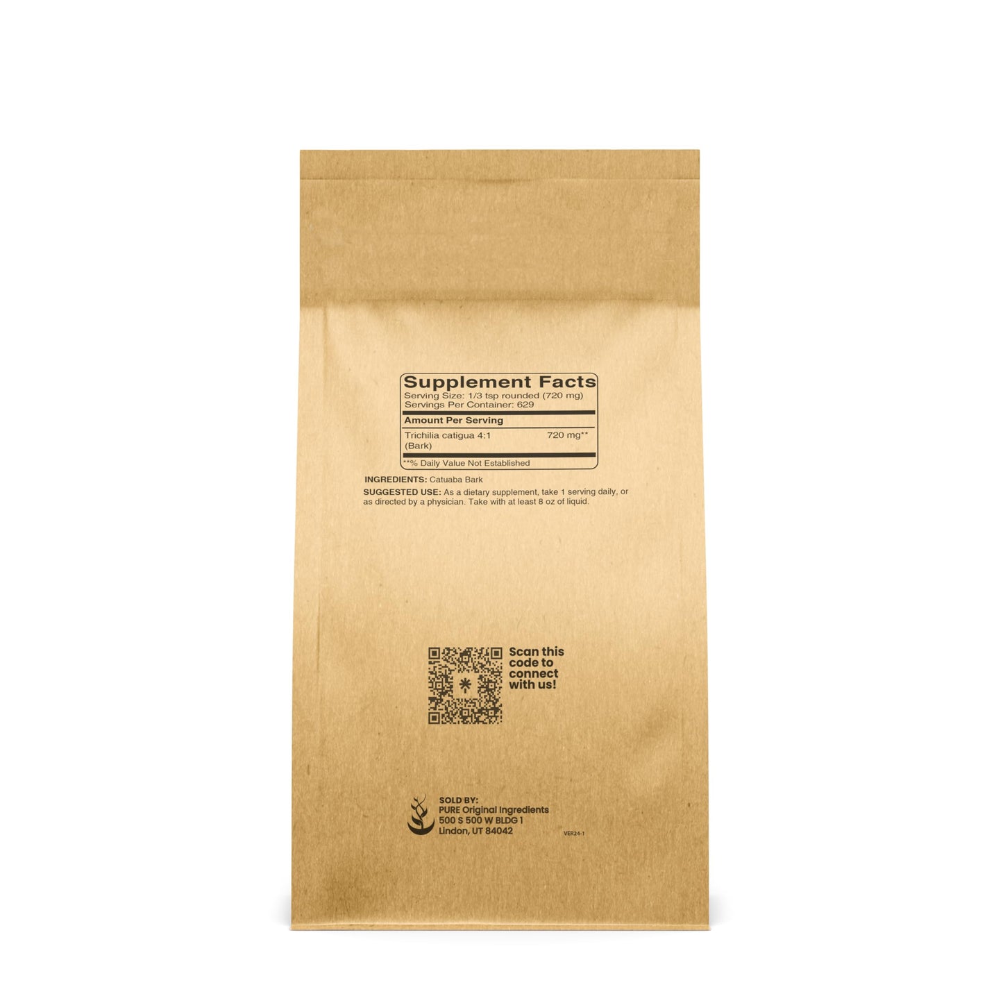 PURE ORIGINAL INGREDIENTS Catuaba Bark 4:1 Extract Powder, 16 Ounces