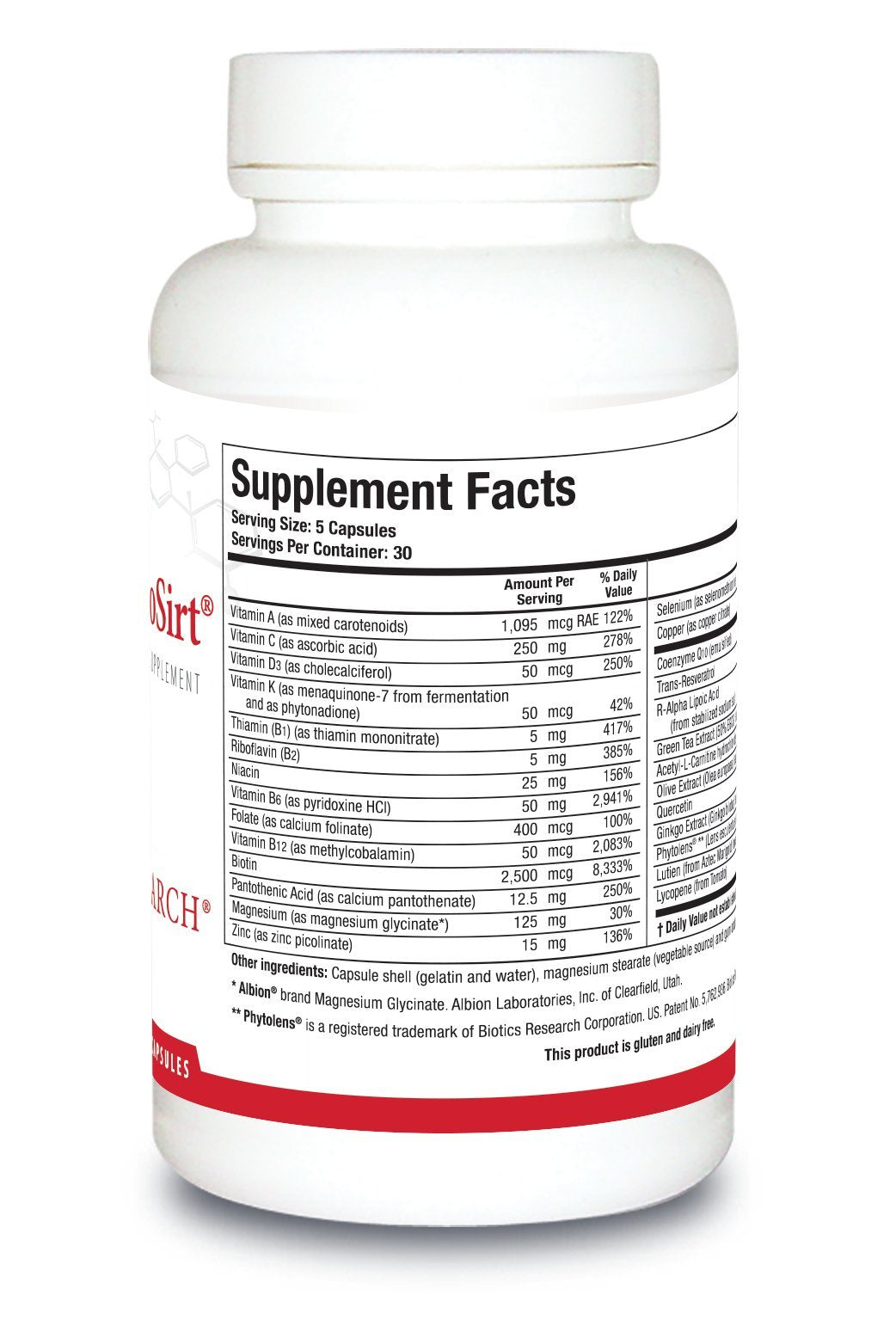 Biotics Research VasculoSirt Capsule, 150 Count