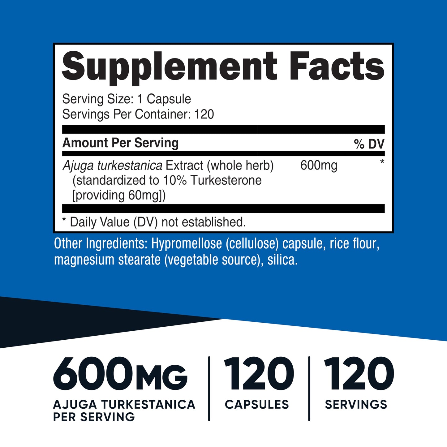 Nutricost Turkesterone Dietary Supplement 600mg Capsules, 120 Count