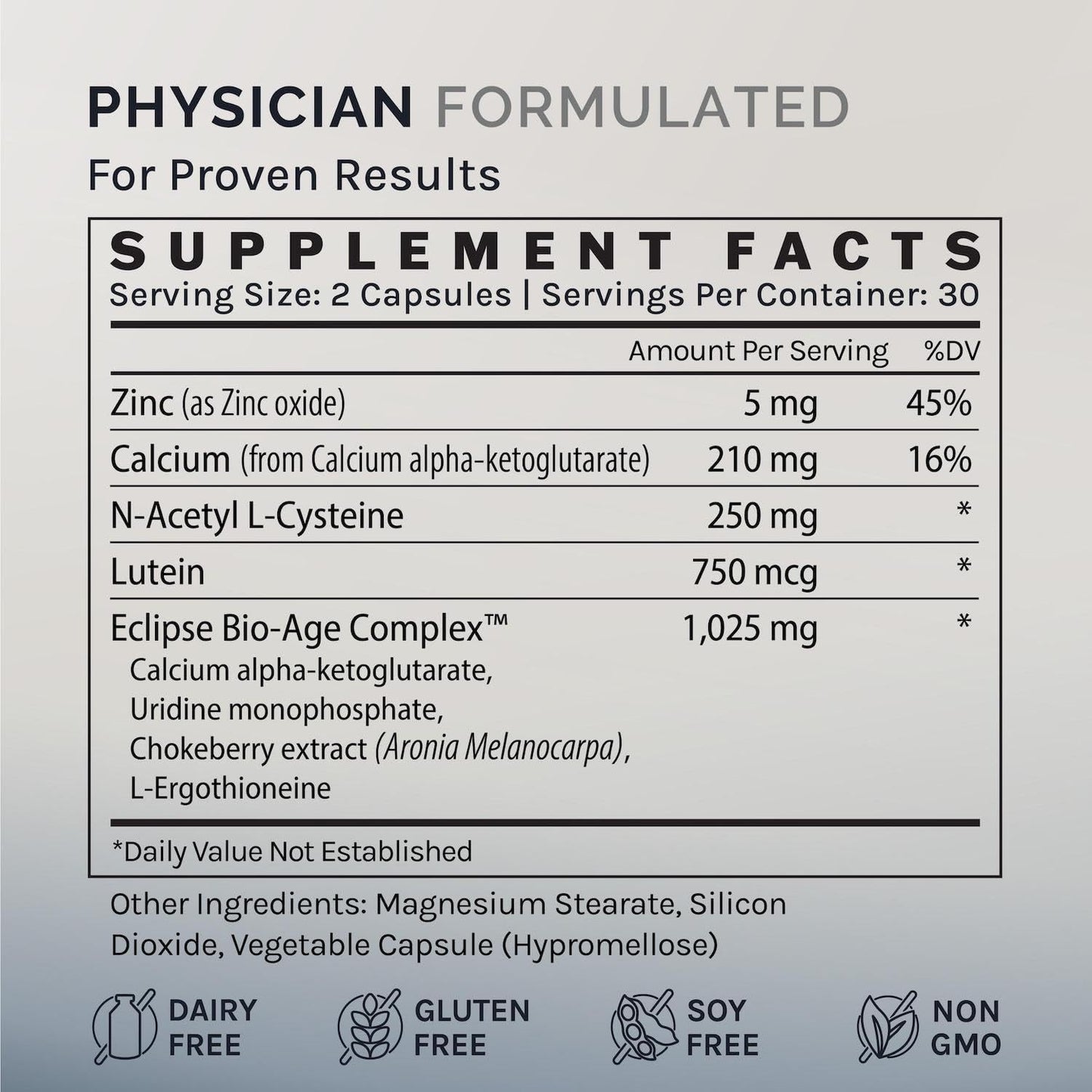 InfiniWell InfiniAge Longevity Supplements - Advanced Cellular Health Supplements with Lutein, N-Acetyl Cysteine (NAC) & Low Dose Zinc - Support Nutrient Sensing & Mitochondrial Health, Capsules, 60