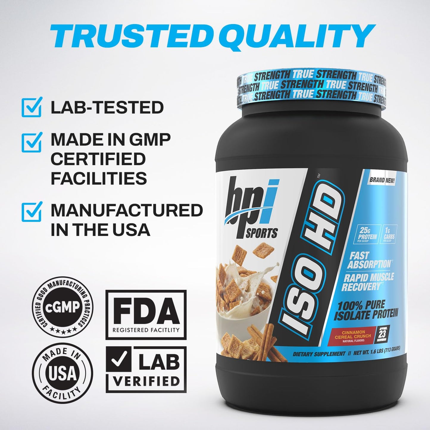 BPI Sports Isolate Protein Powder 25.6 g per serving, 23 Servings
