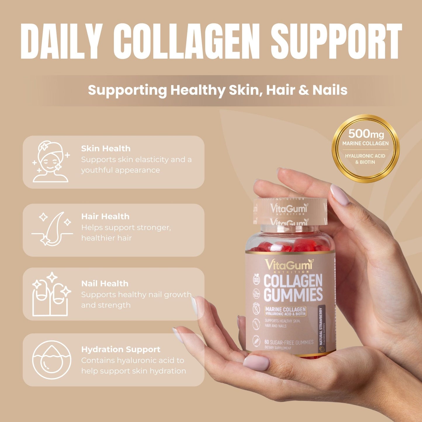 VitaGumi Nutrition Collagen Gummies 60 Gummies