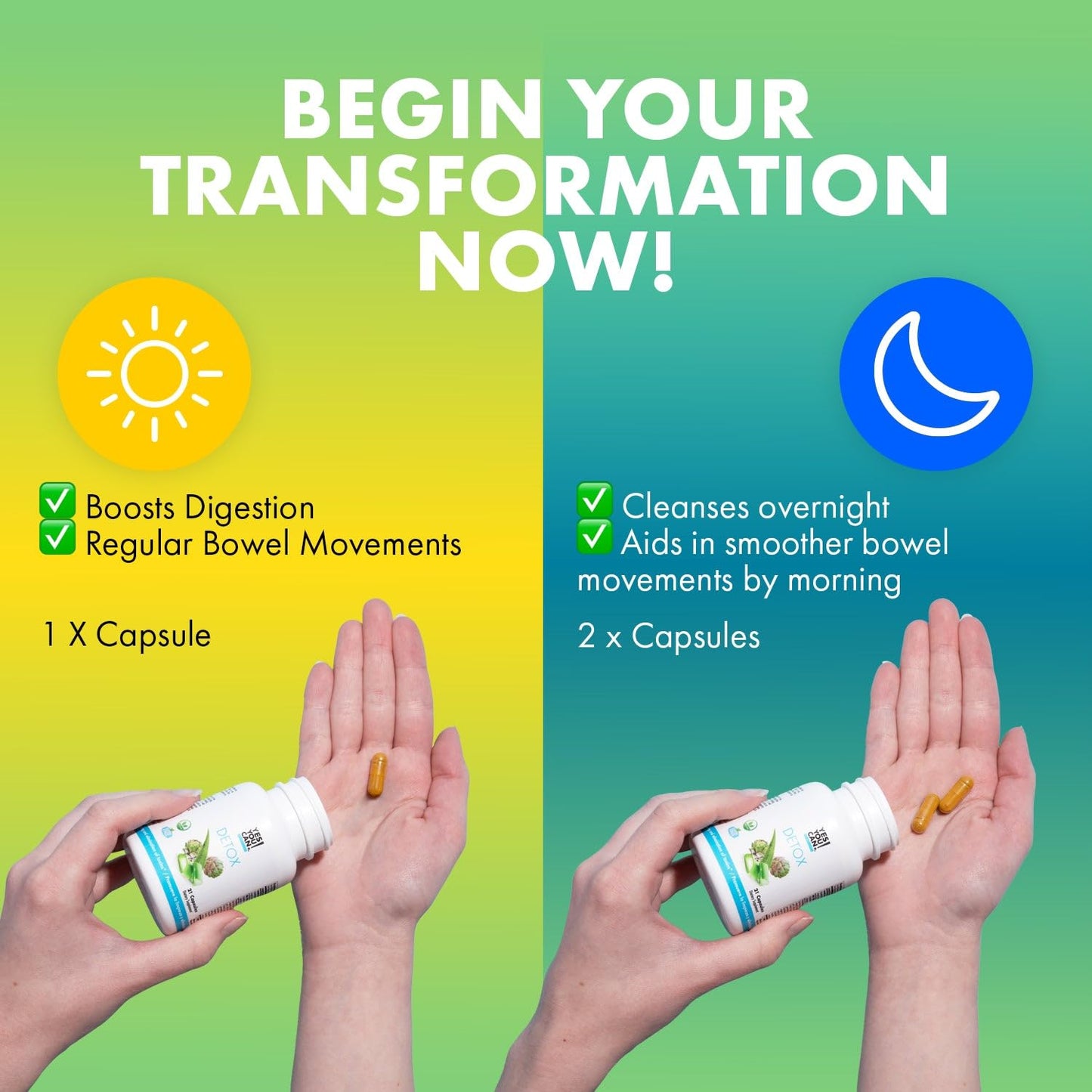 Yes You Can! Natural Detox Pills Capsule, 21 Count
