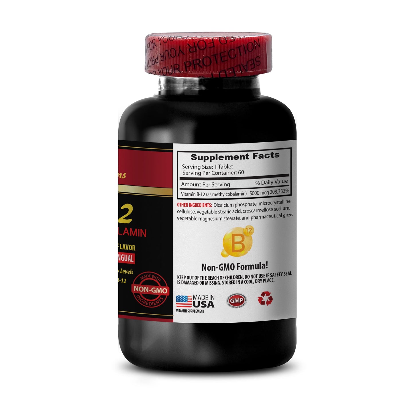 SKIN CARE SOLUTIONS Vitamin B12 Methylcobalamin 5000 mcg Tablets, 180 Count