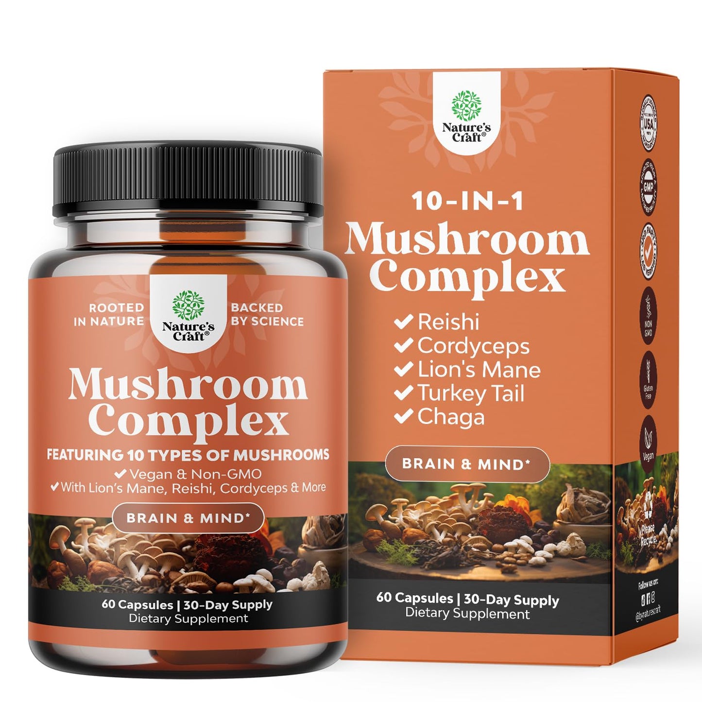 Natures Craft Advanced Mushroom Complex Capsules 60 Count
