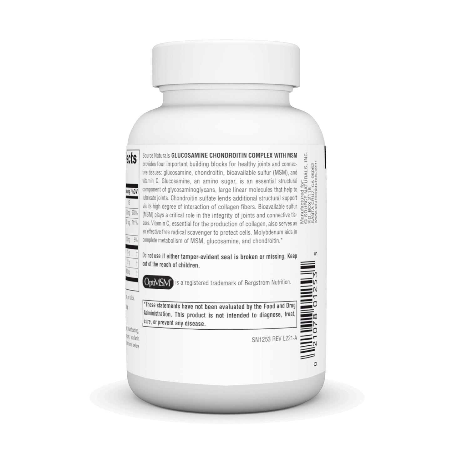 Source Naturals Glucosamine Chondroitin Complex with MSM, 60 Tablets