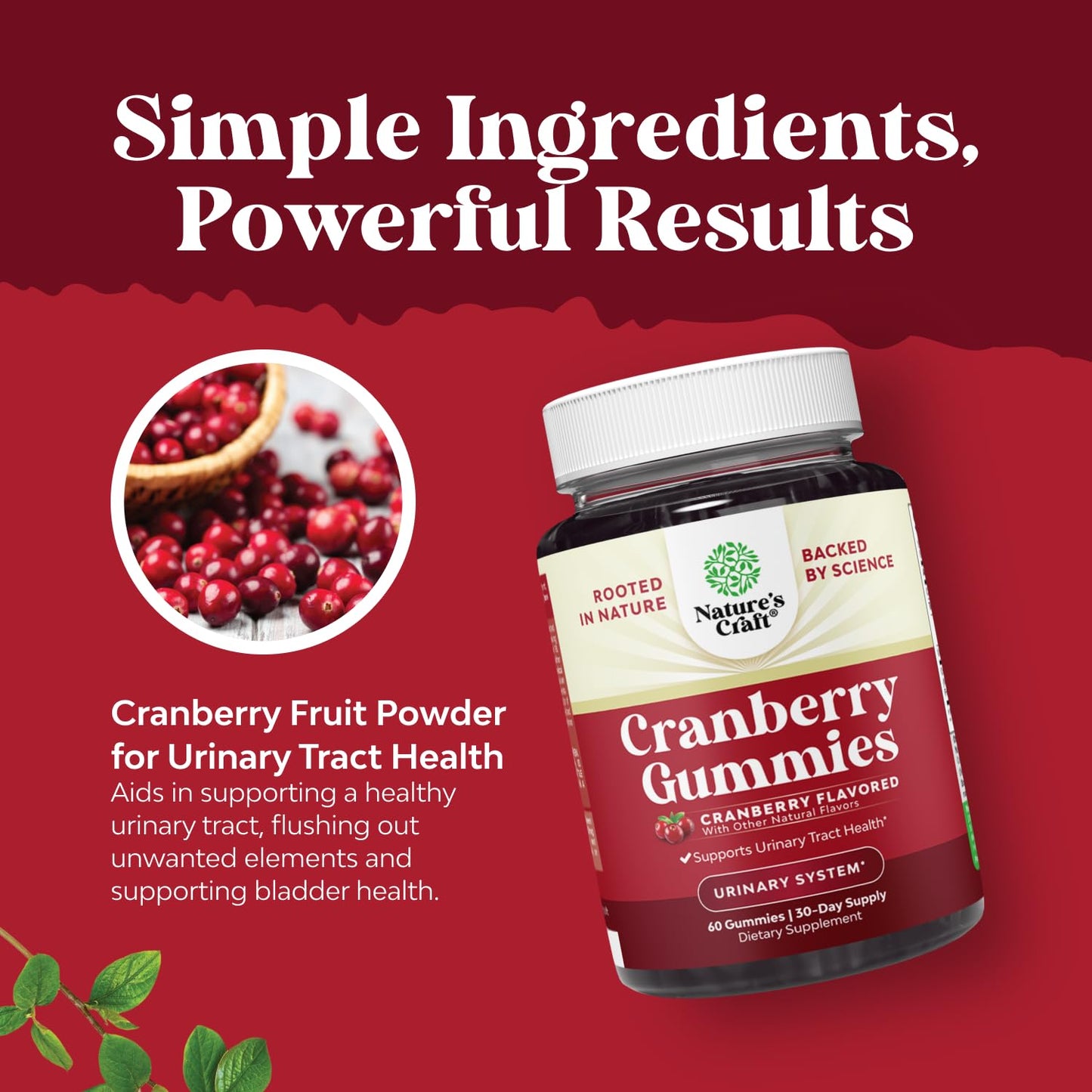 Natures Craft Cranberry Gummies, 60 Count