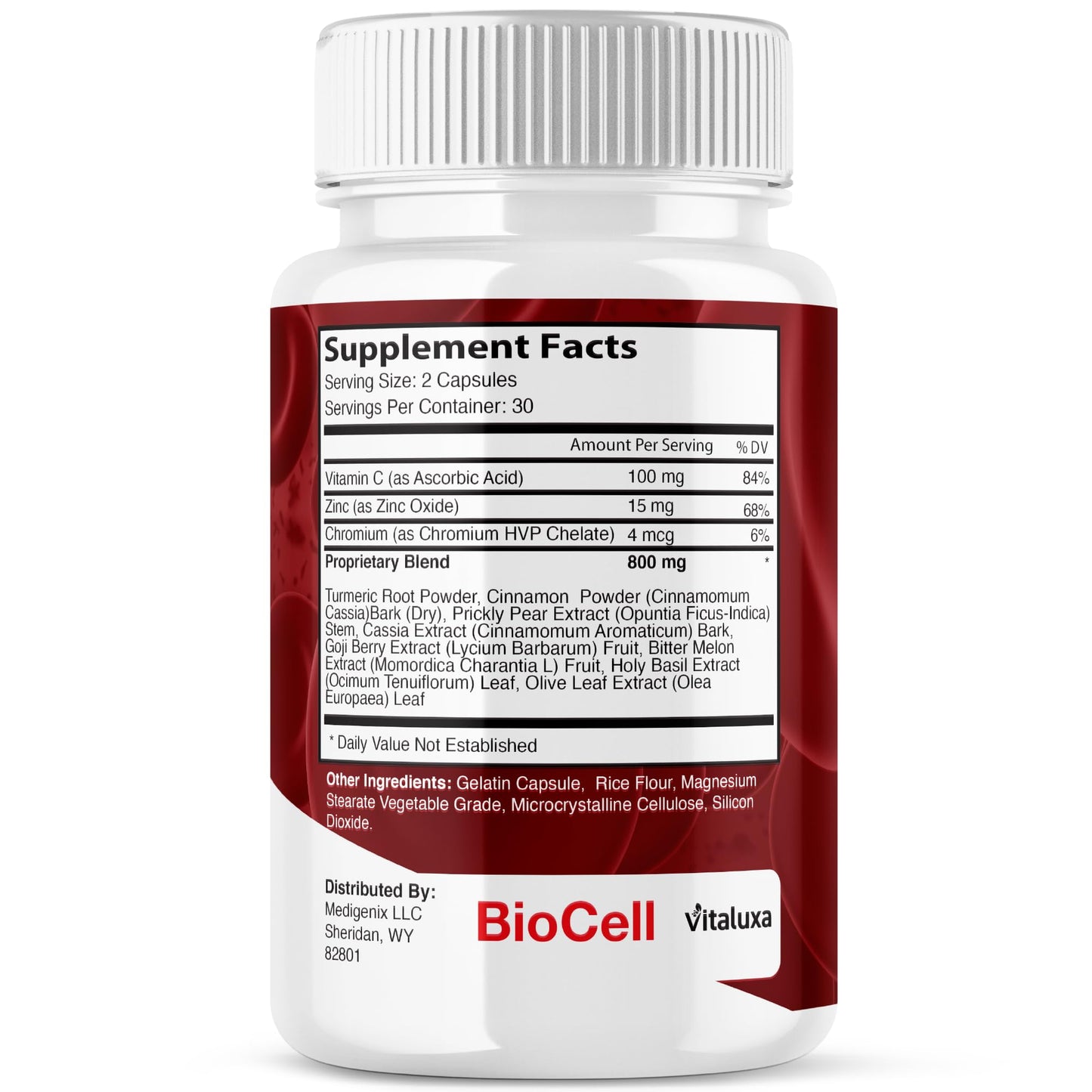 Vitaluxa Bio Cell Blood Health Support Supplement Capsules, 60 Count